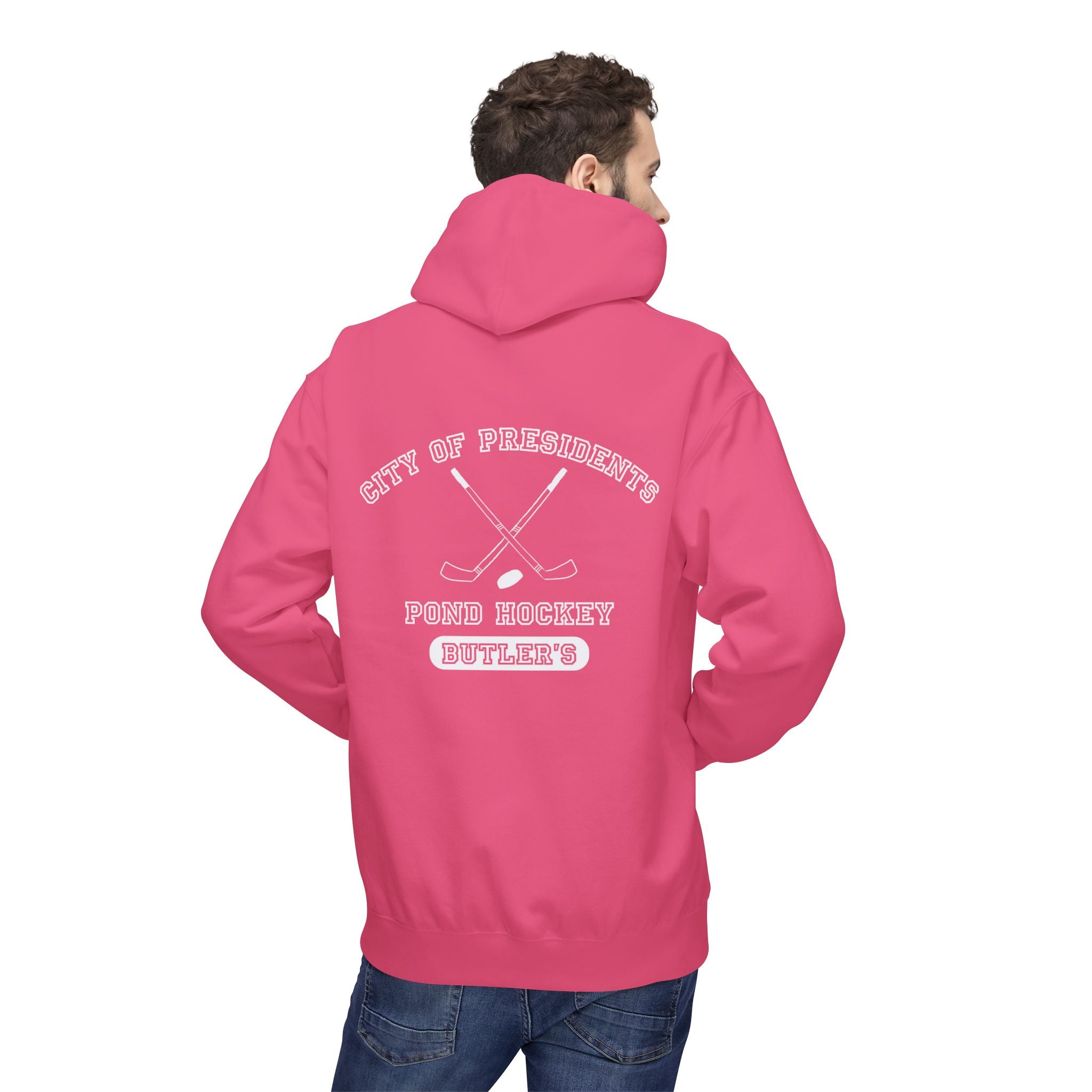 Butler's Pond Hockey Softstyle Hoodie White Text