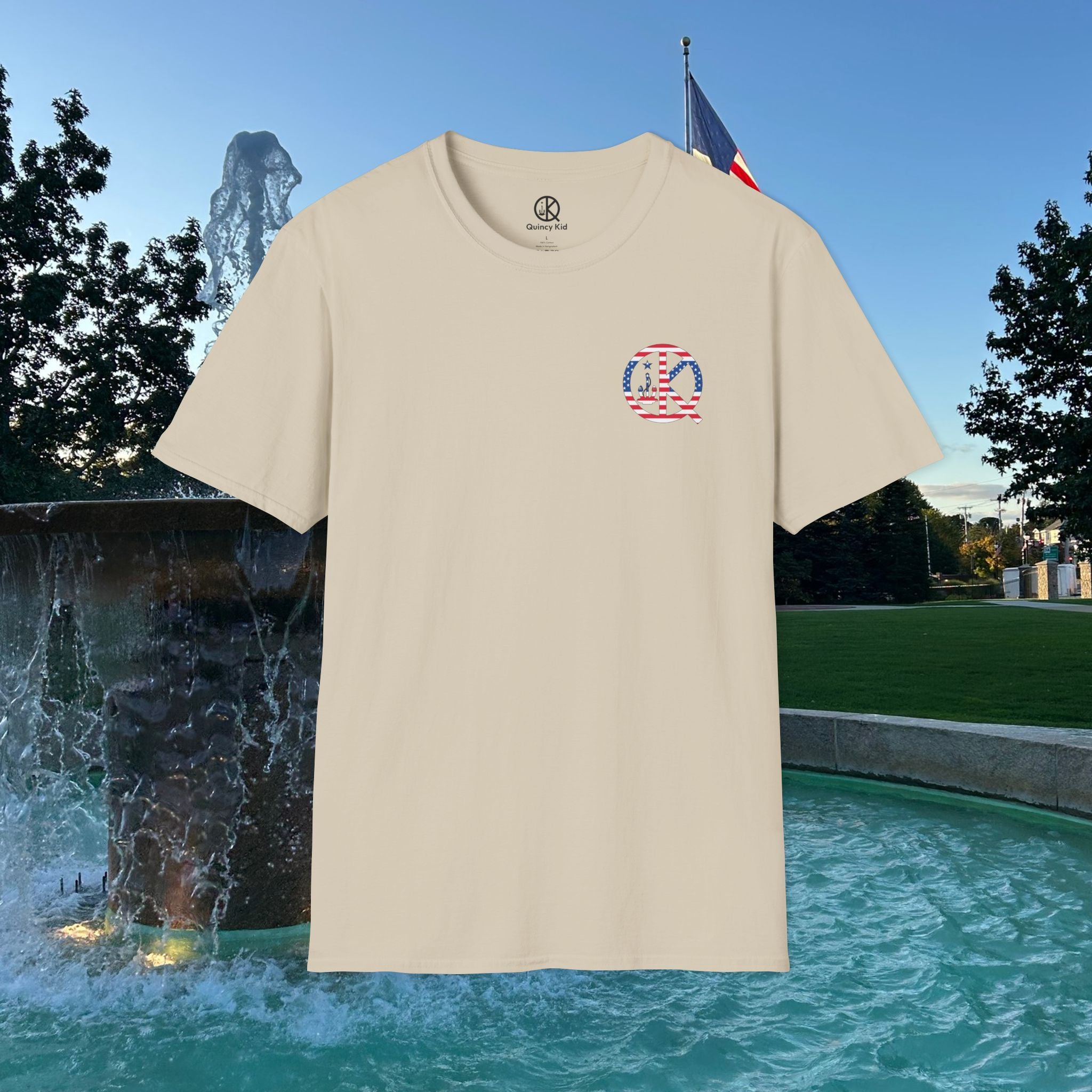 Quincy Kid Flag Logo- Flag Day T-Shirt