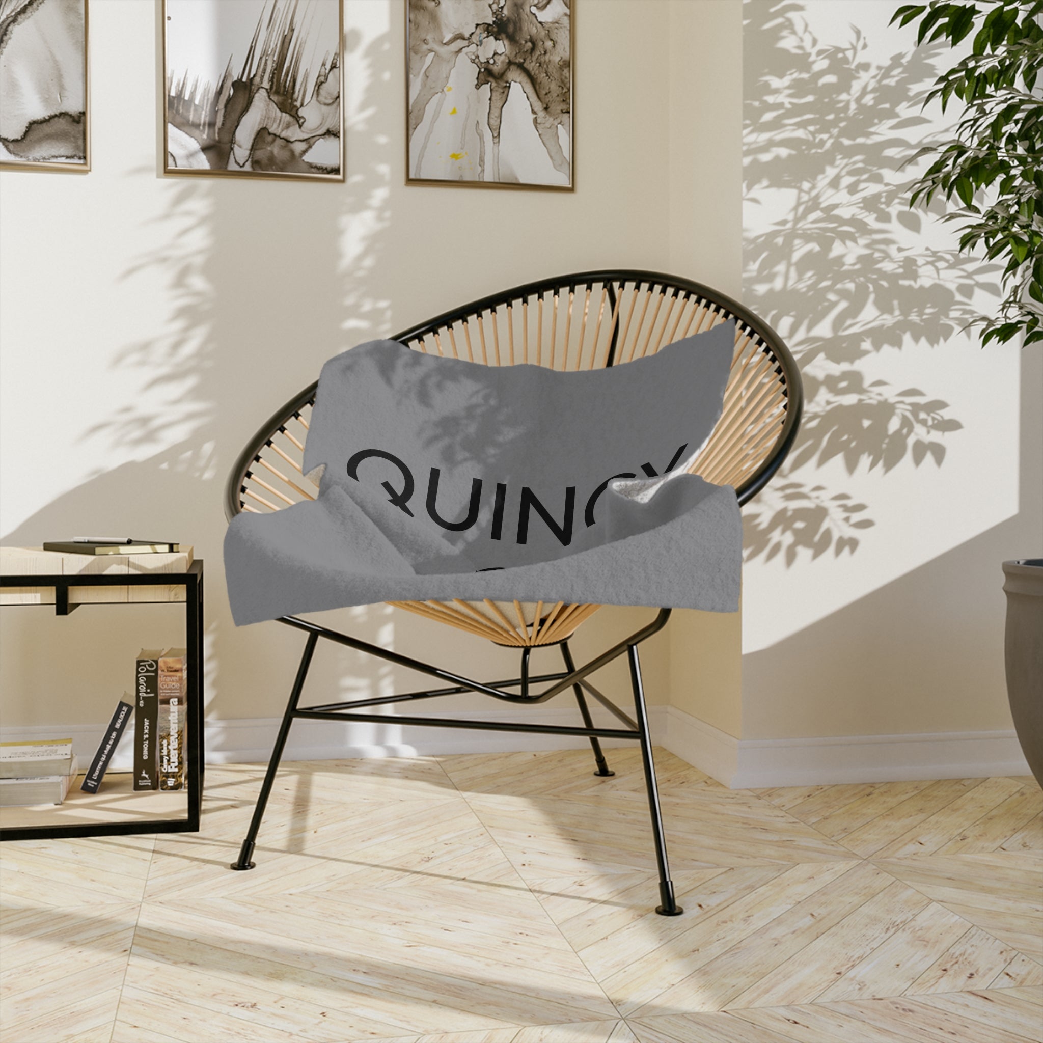 Quincy, MA Winter Throw Blanket — Stay Warm Velveteen Microfiber