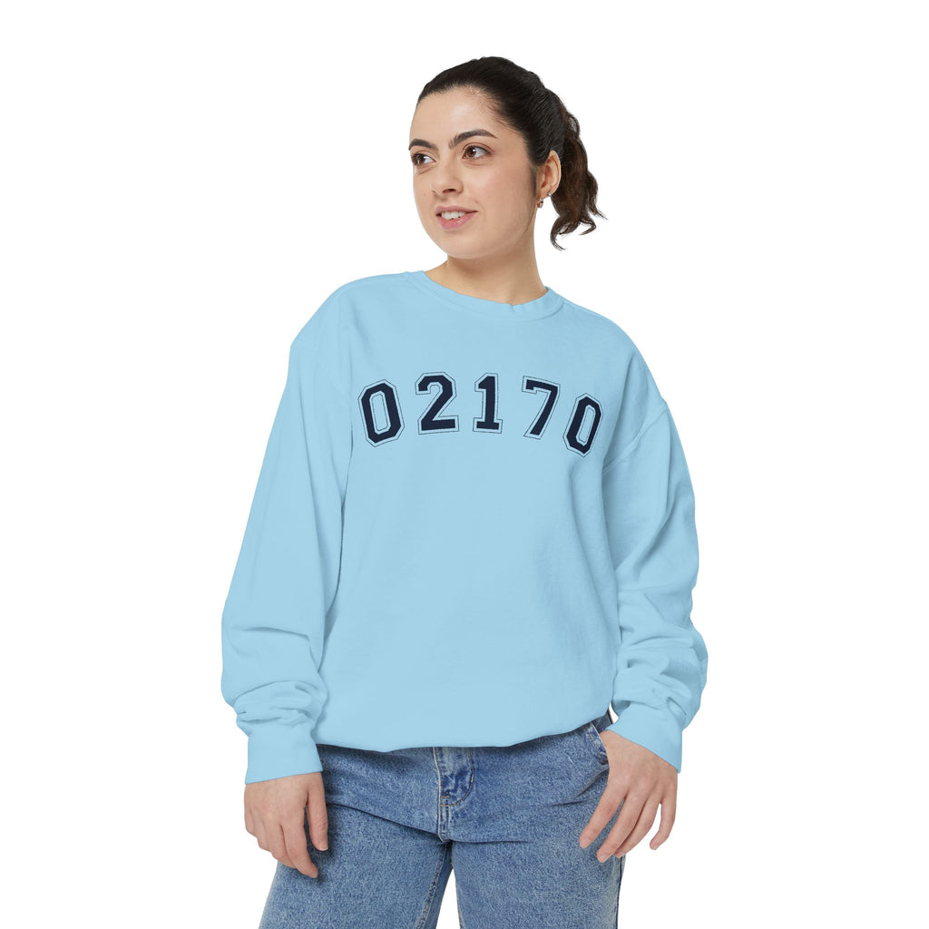 02170- Quincy Zip Code Sweatshirt Navy Text