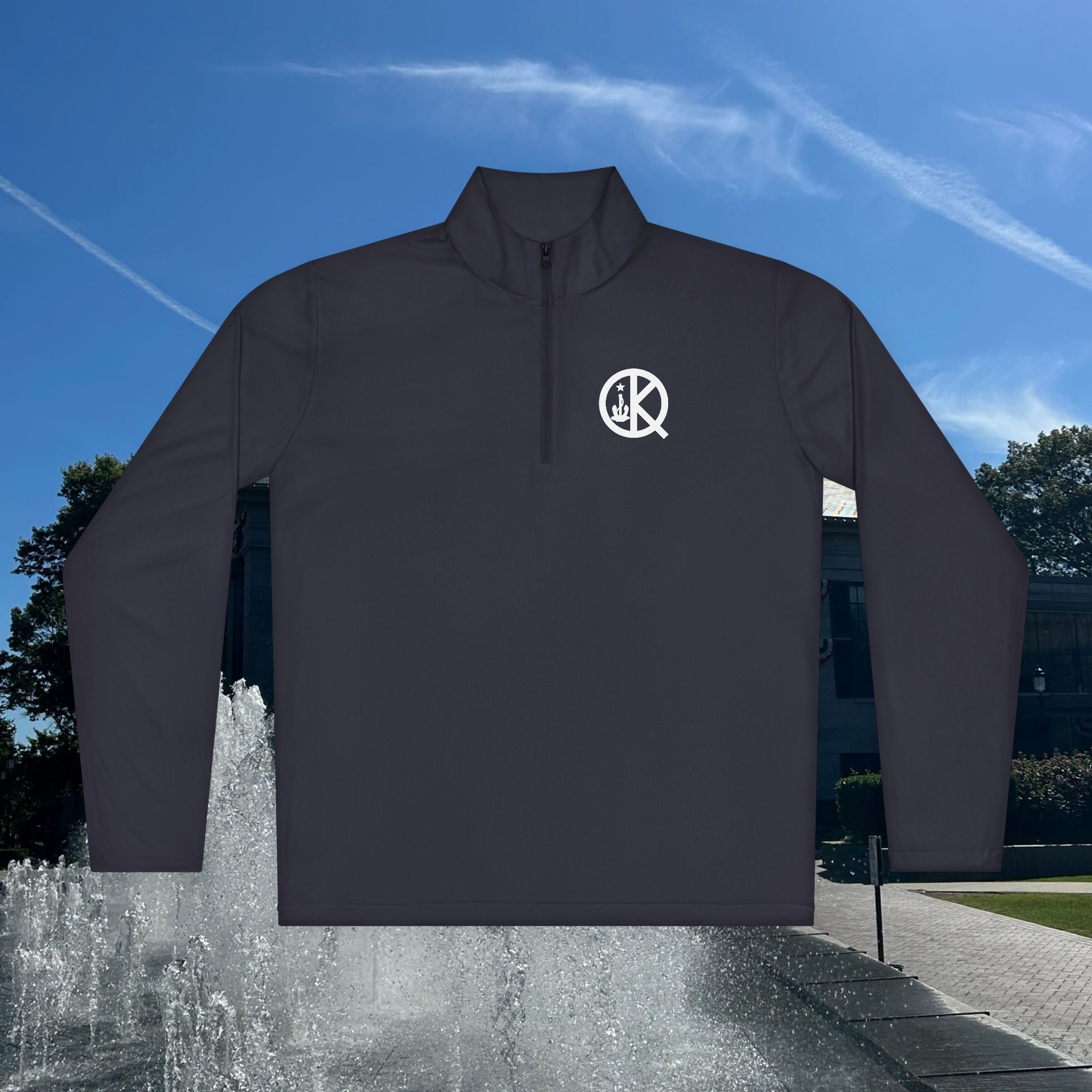 Quincy Kid- Quarter Zip White Logo