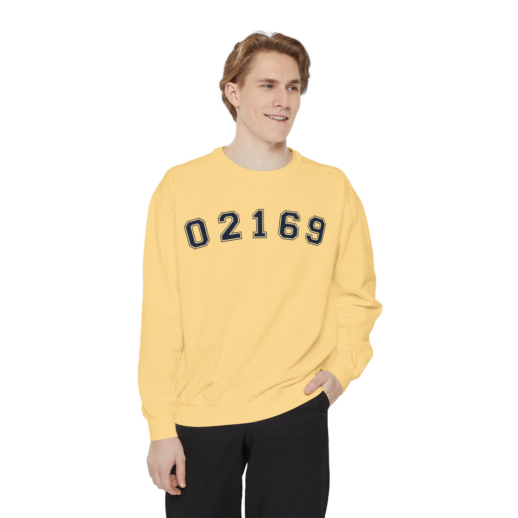 02169- Quincy Zip Code Sweatshirt Navy Text