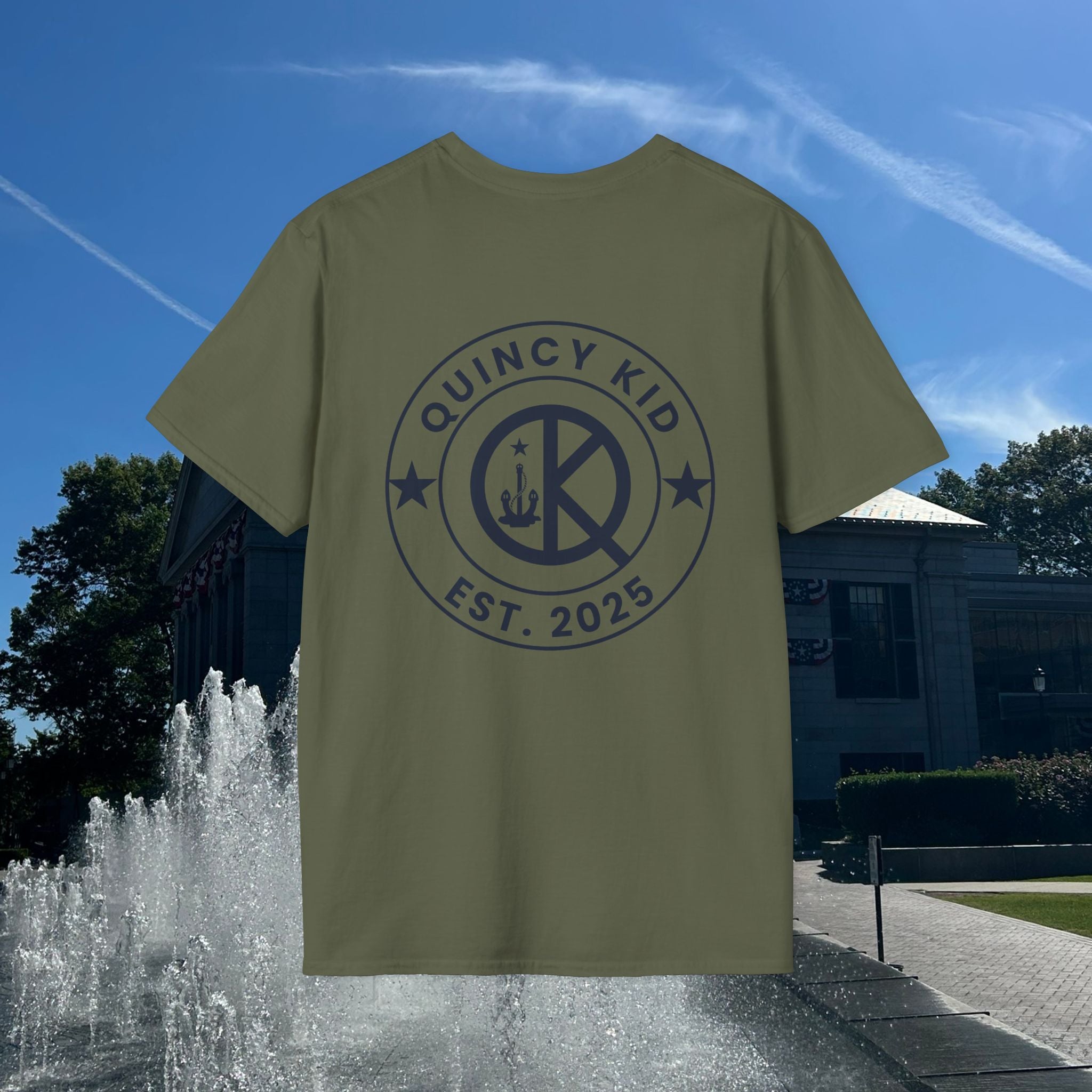 Quincy Kid Emblem T-Shirt- Navy