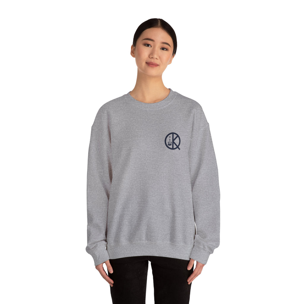 Quincy Kid Crewneck Sweatshirt With Navy Emblem