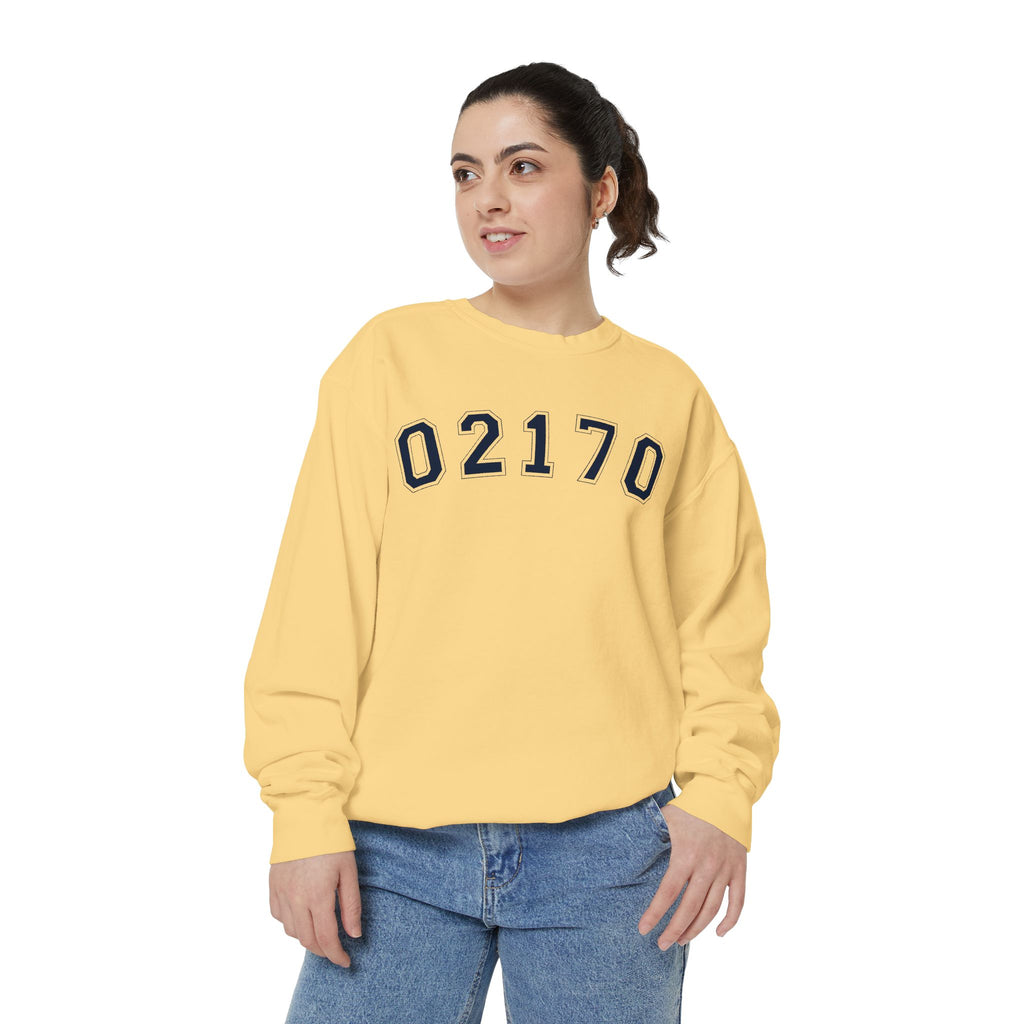 02170- Quincy Zip Code Sweatshirt Navy Text