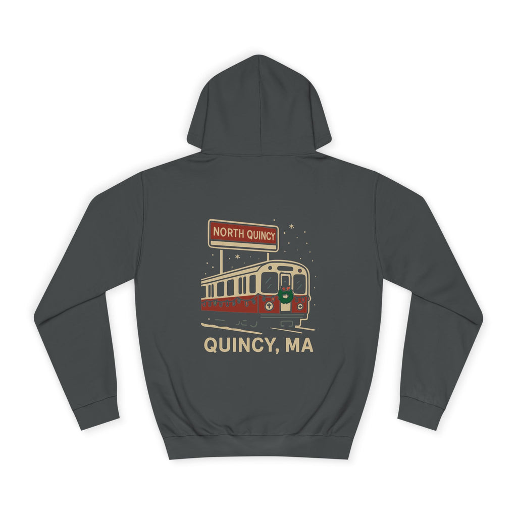 North Quincy Red Line Holiday Hoodie- White Logo