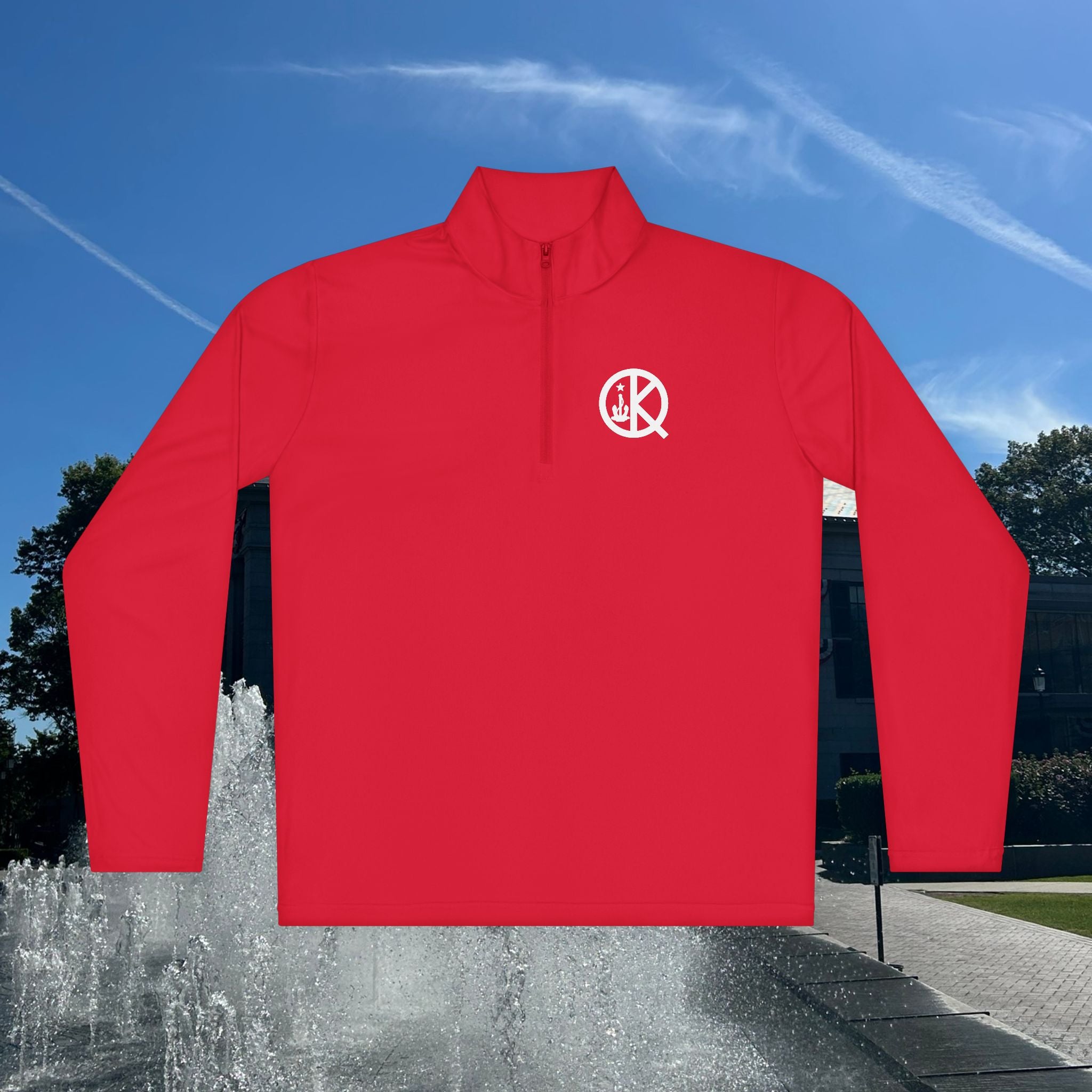Quincy Kid- Quarter Zip White Logo