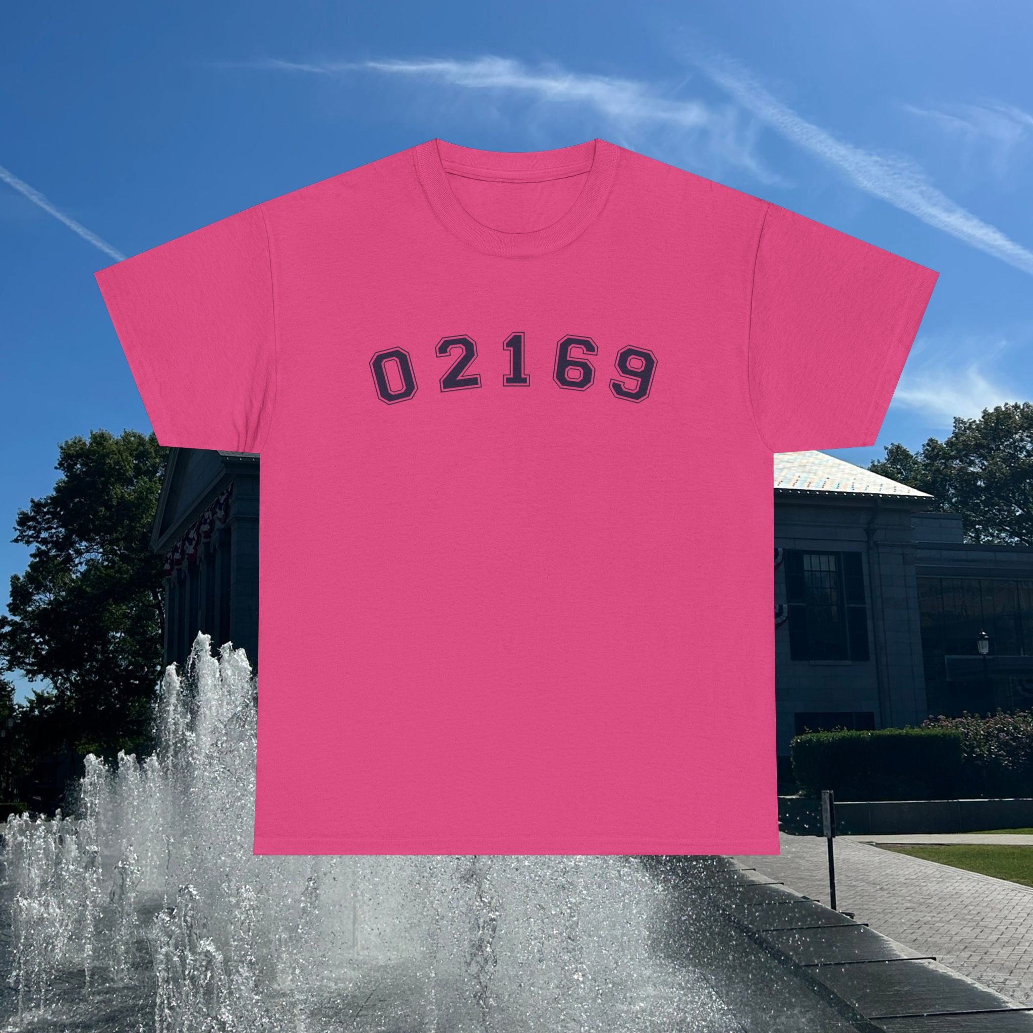 02169-Quincy Zip Code T-shirt Navy Text