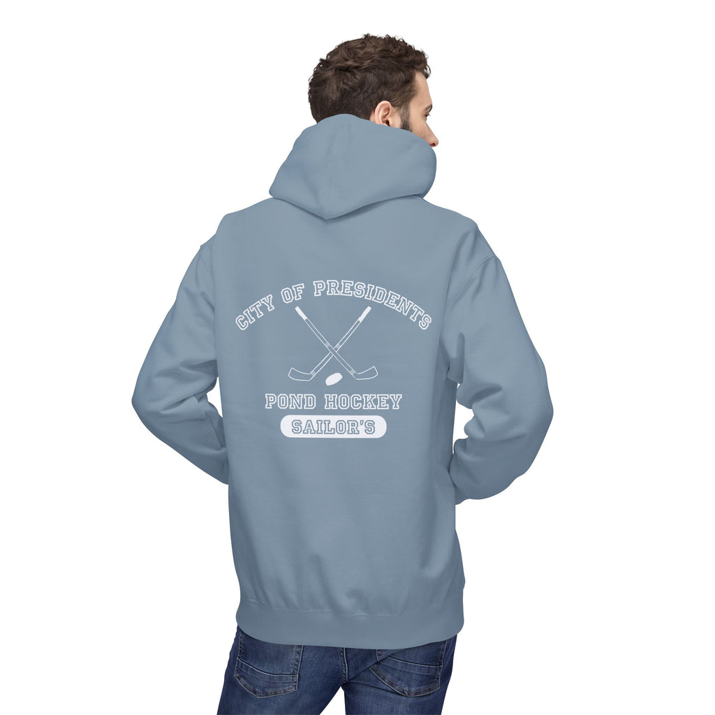 Sailor's Pond Hockey Softstyle Hoodie White Text