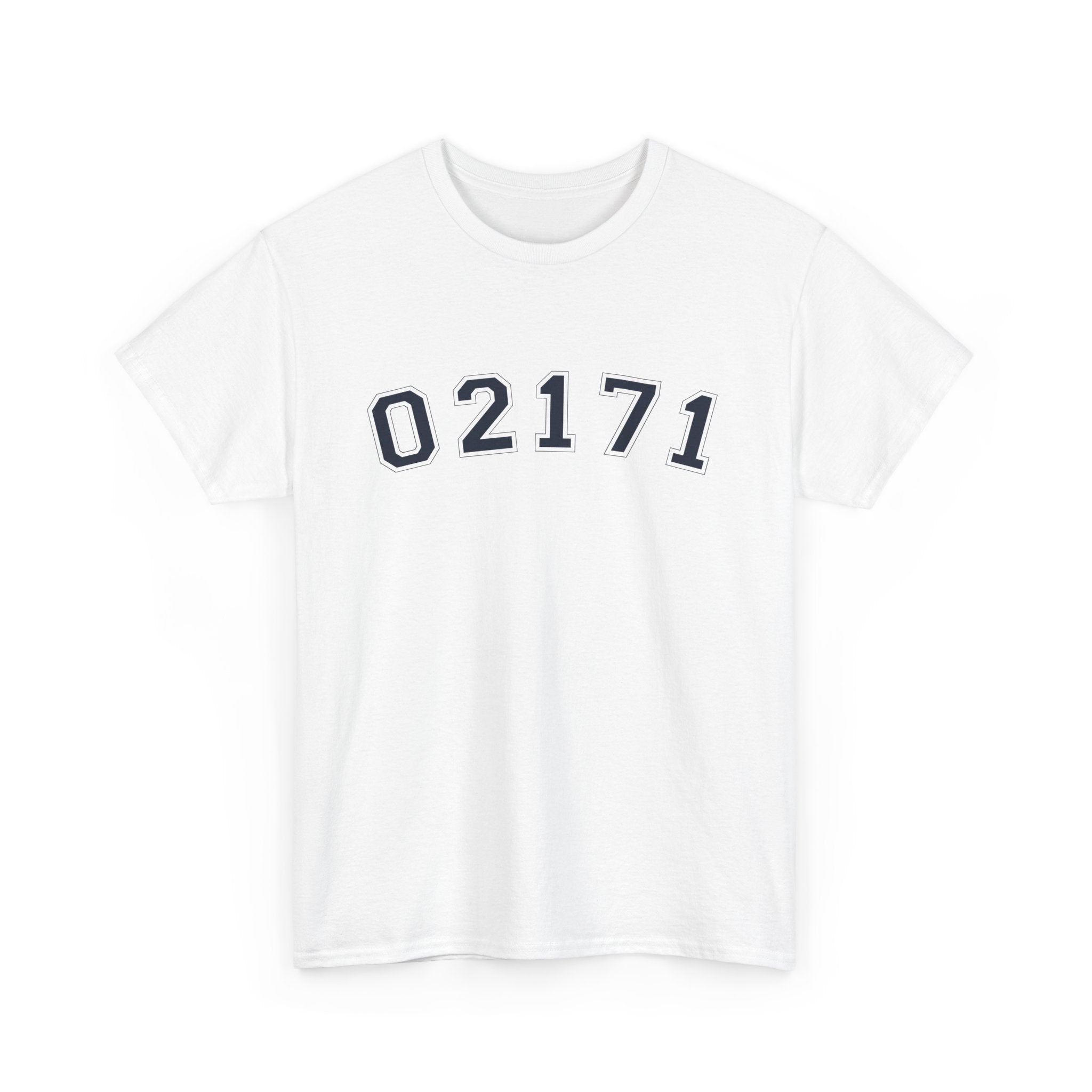 02171- Quincy Zip Code T-shirt Navy Text
