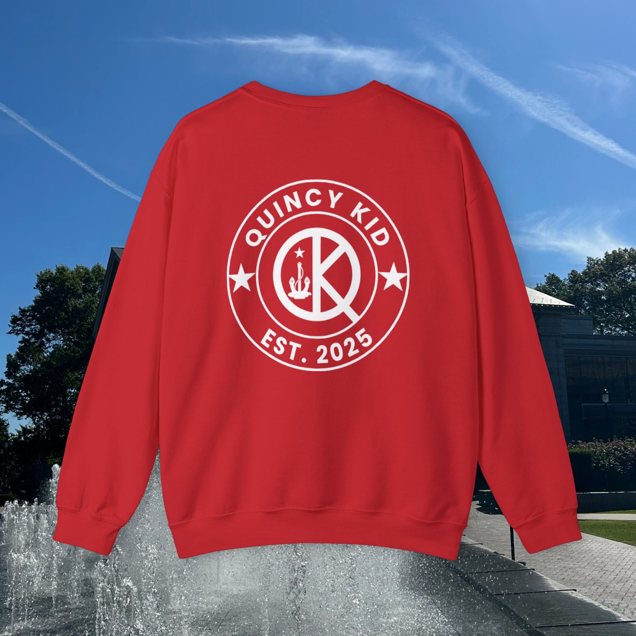 Quincy Kid Crewneck Sweatshirt With White Emblem