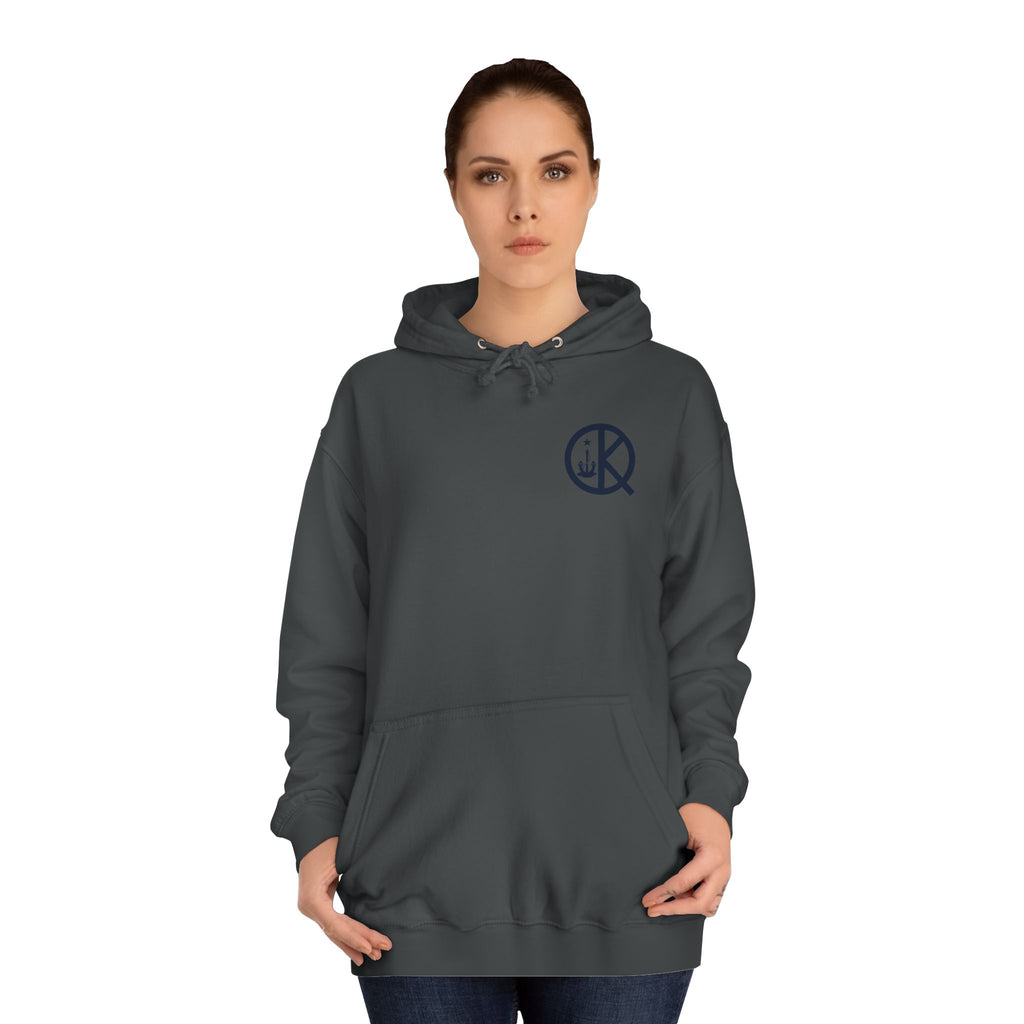 Quincy Kid Hoodie with Emblem- Navy