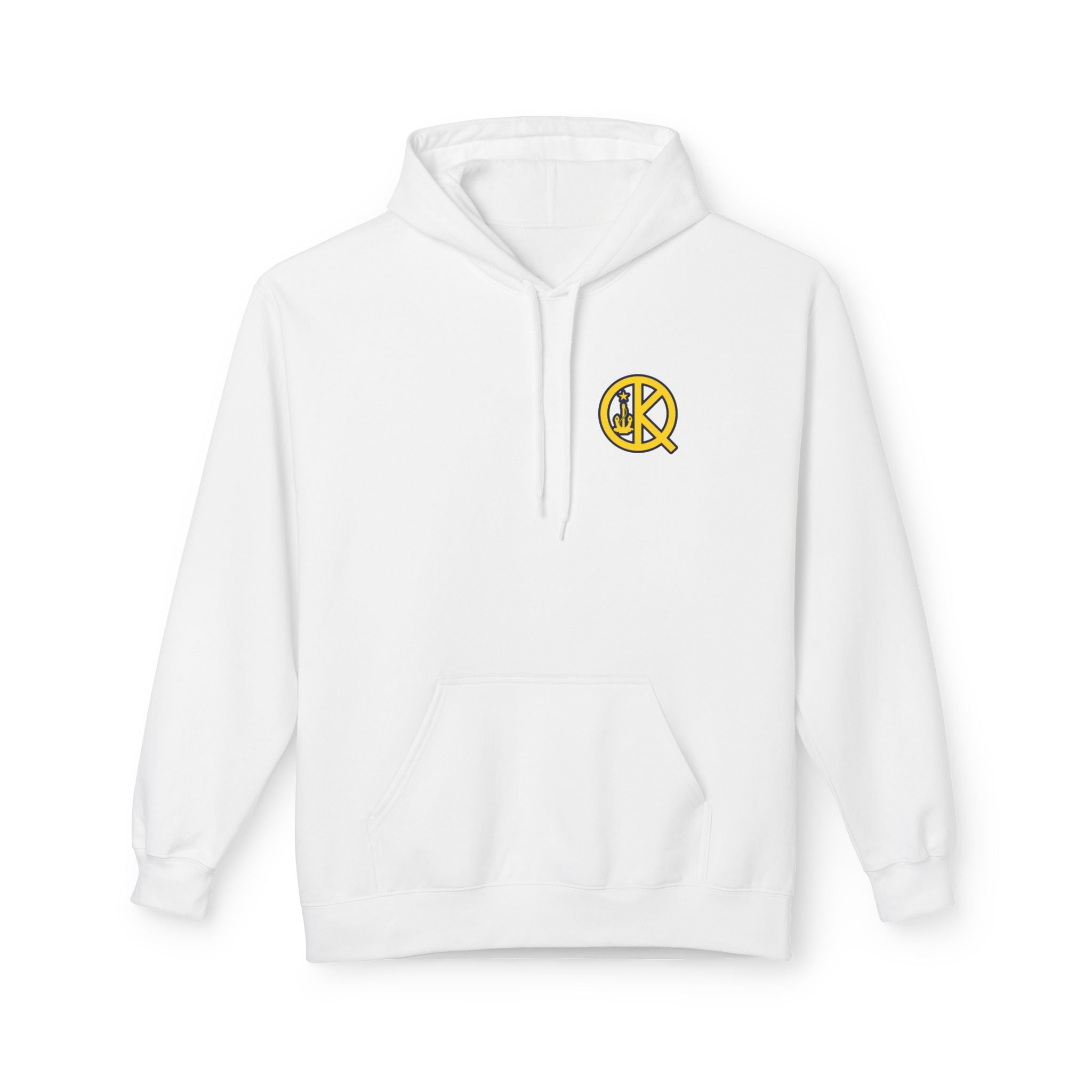 Quincy Kid Nautical Flags Softstyle Hoodie- Yellow Logo