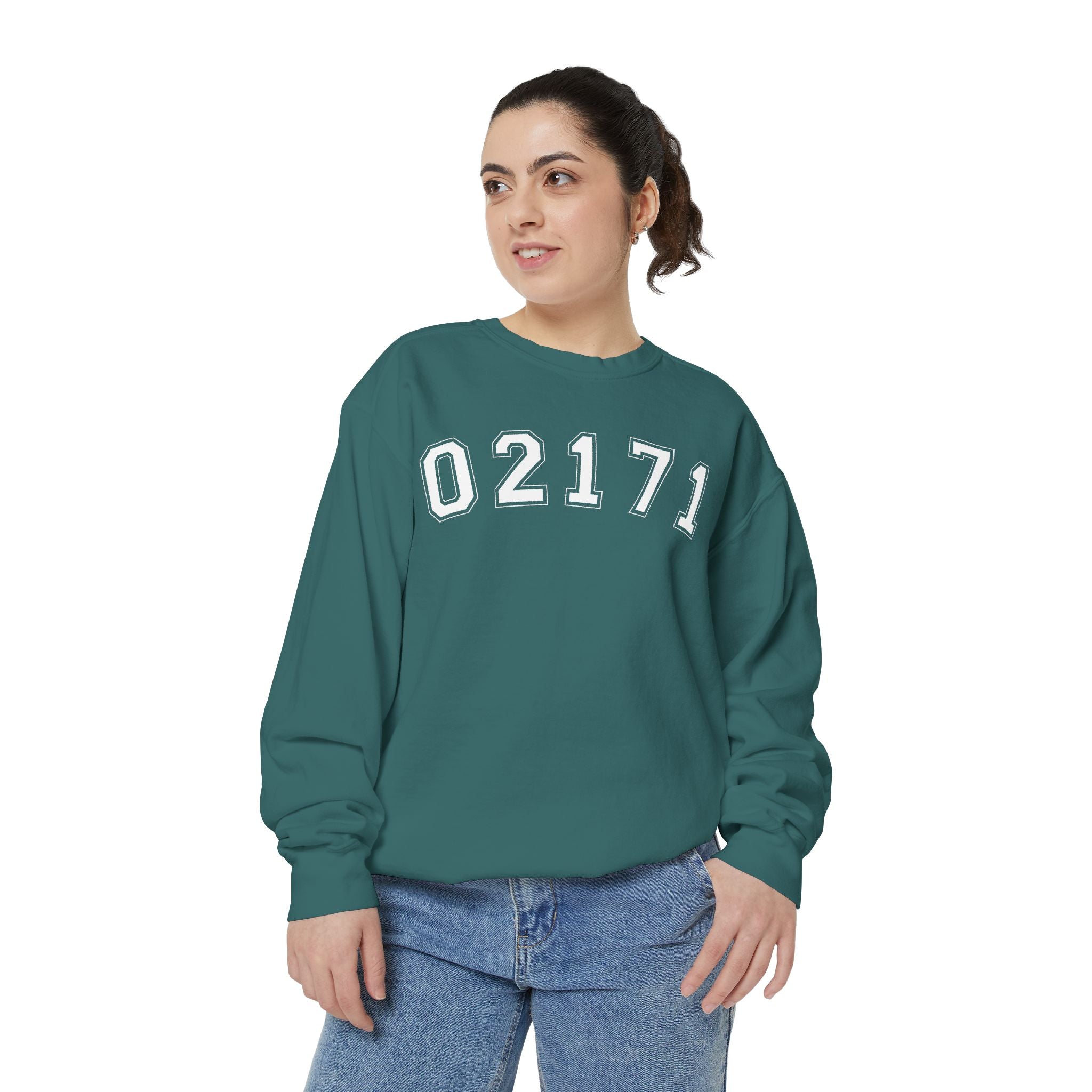 02171- Quincy Zip Code Sweatshirt White Text