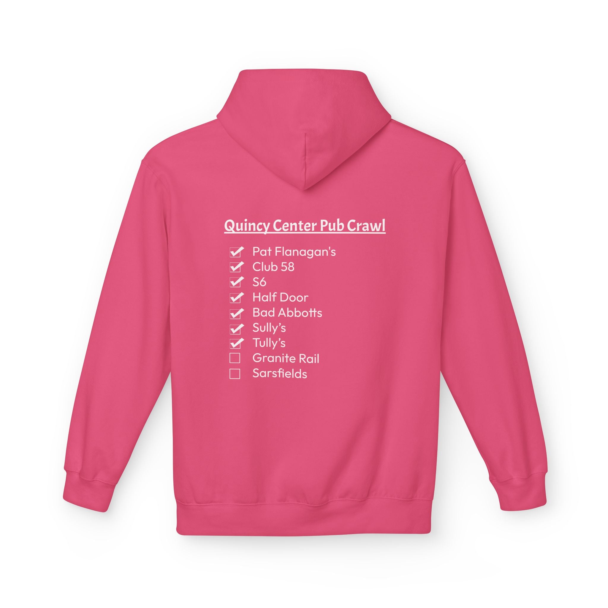 Quincy Center Pub Crawl Throwback Hoodie