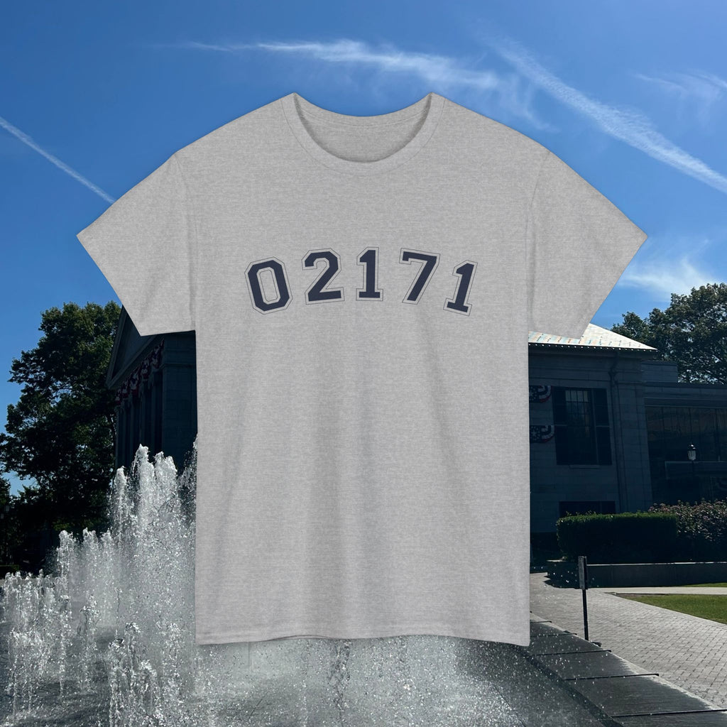 02171- Quincy Zip Code T-shirt Navy Text