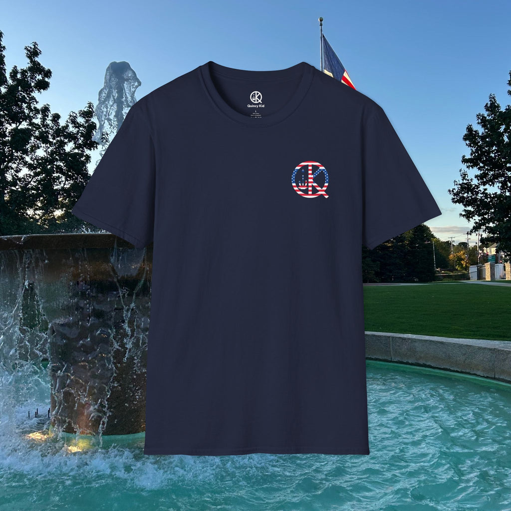 Quincy Kid Flag Logo- Flag Day T-Shirt