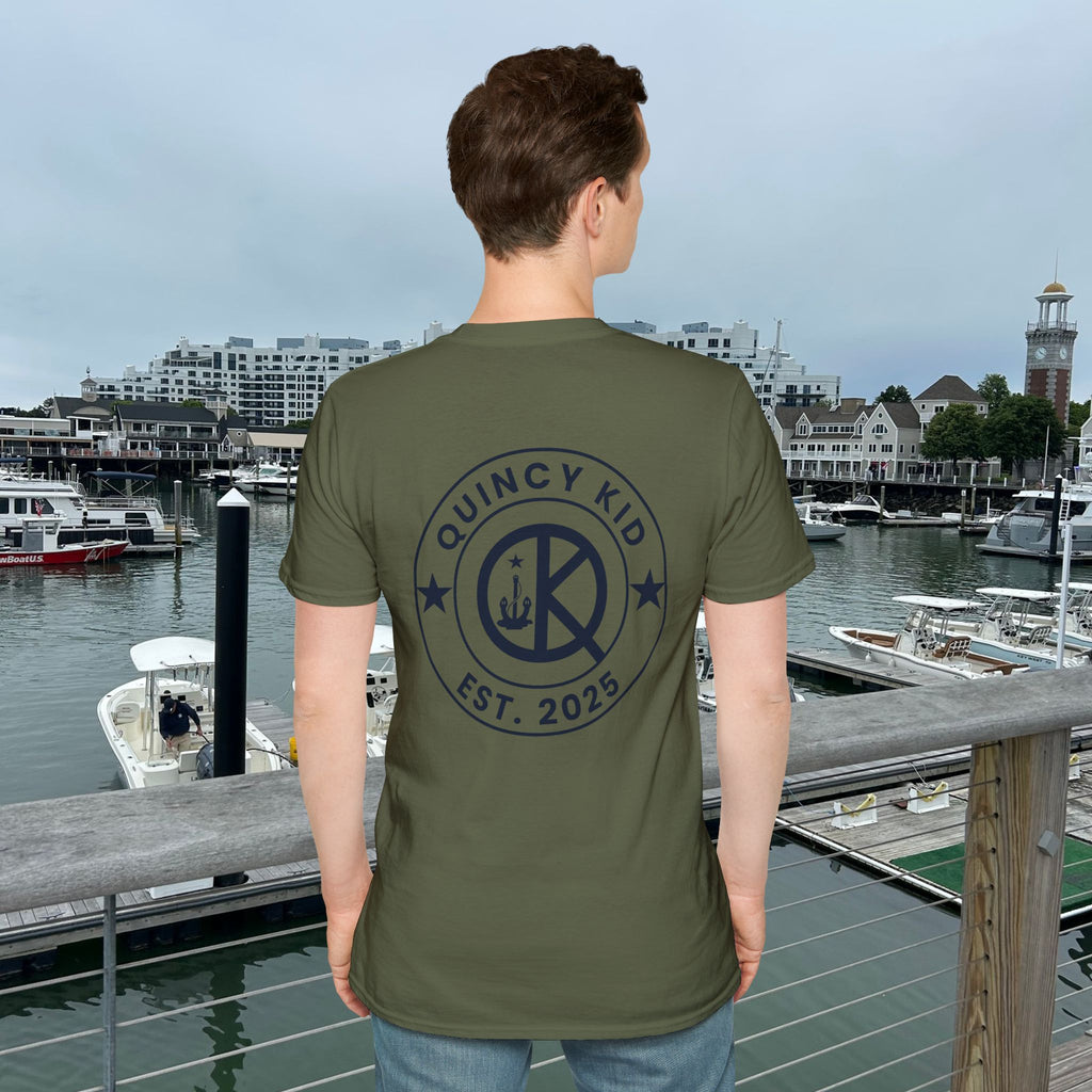 Quincy Kid Emblem T-Shirt- Navy
