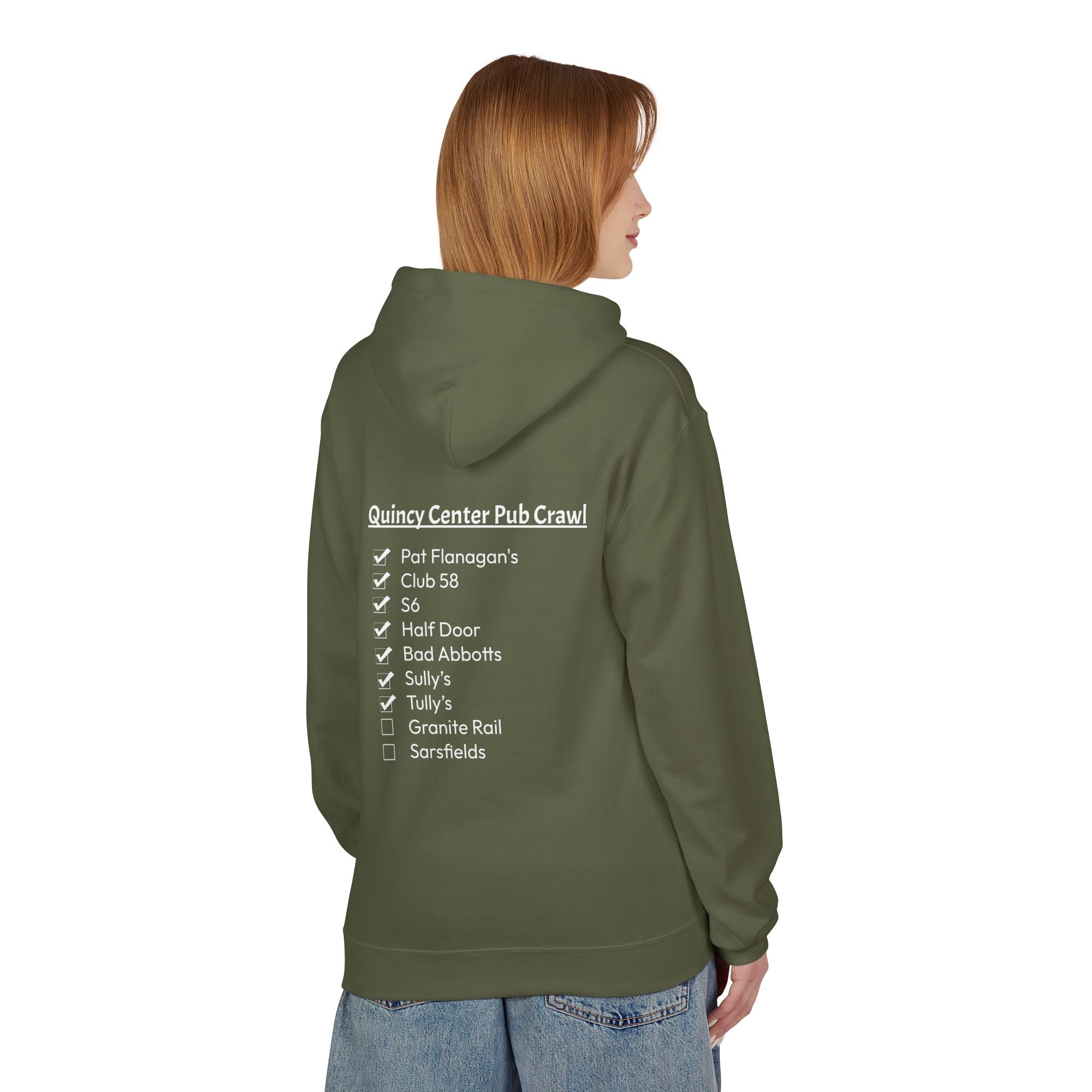 Quincy Center Pub Crawl Throwback Hoodie