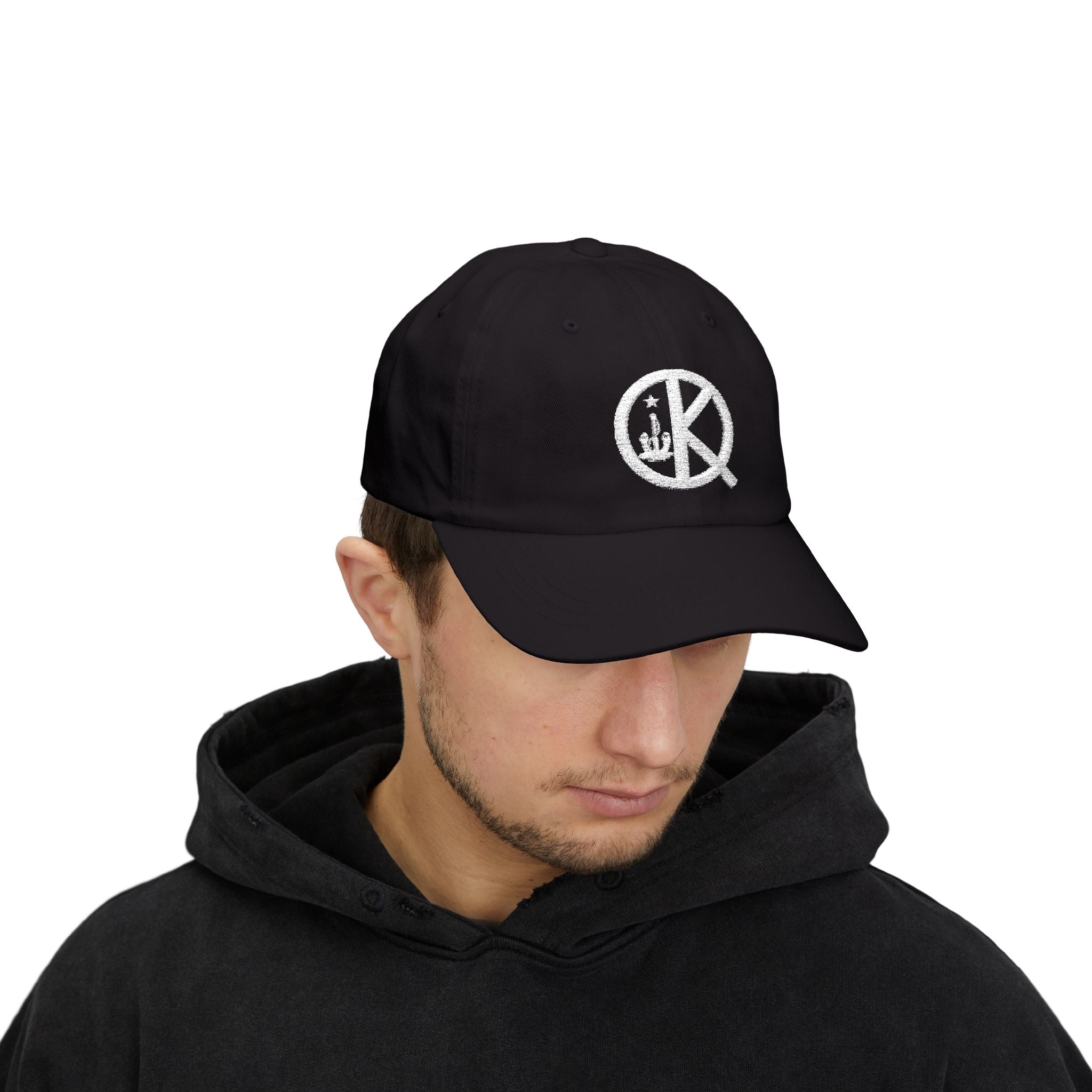 Quincy QK Classic Dad Cap — White Logo Baseball Hat