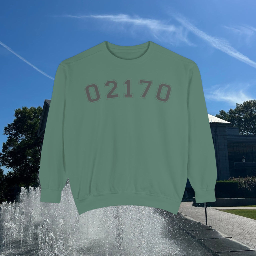 02170- Quincy Zip Code Sweatshirt Grey Text