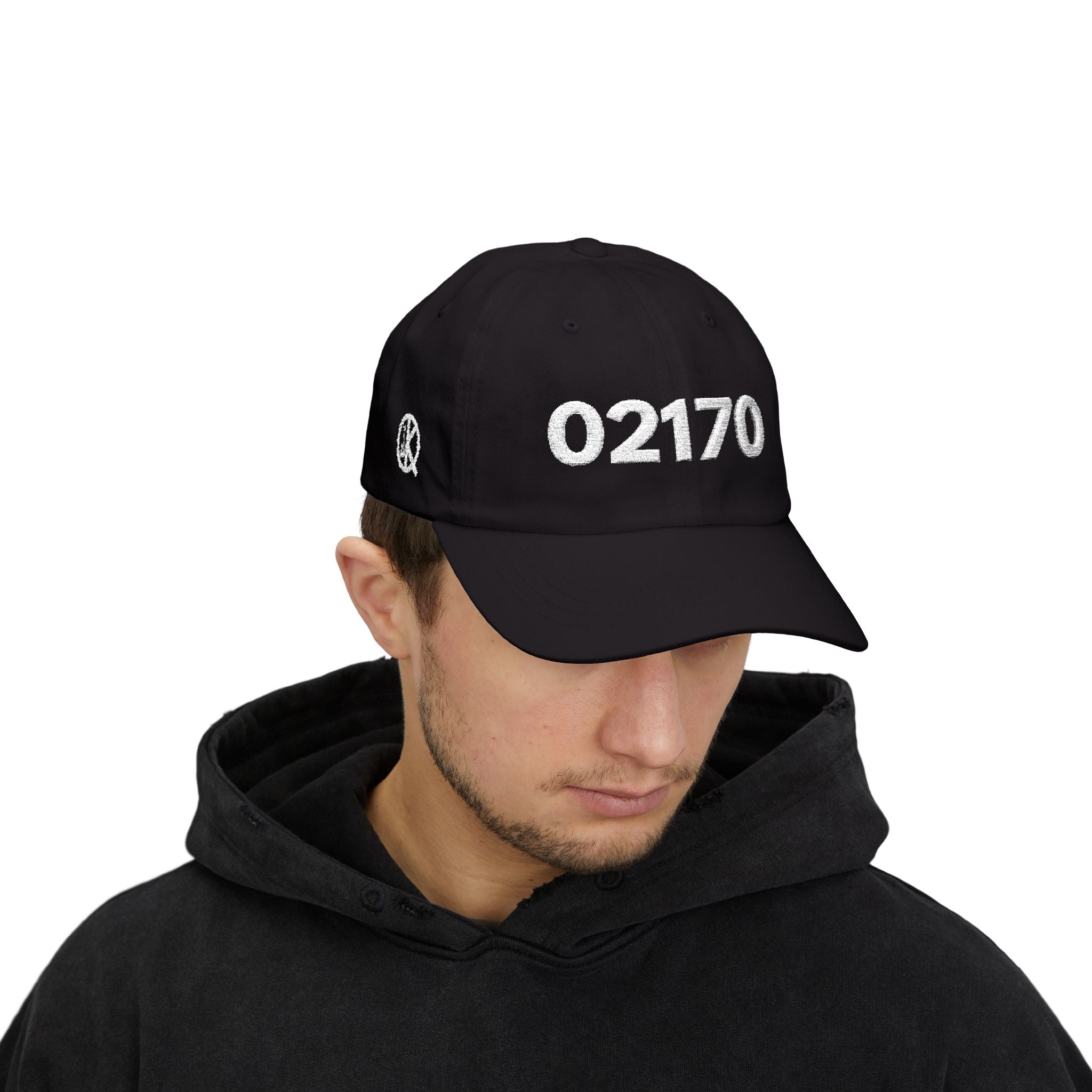02170 Classic Dad Cap — White Logo Baseball Hat