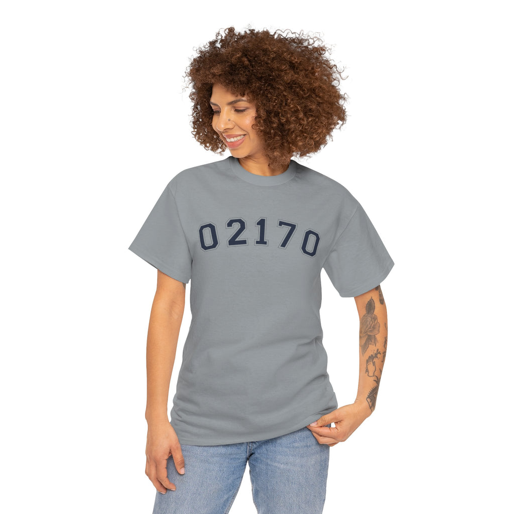 02170- Quincy Zip Code T-shirt Navy Text