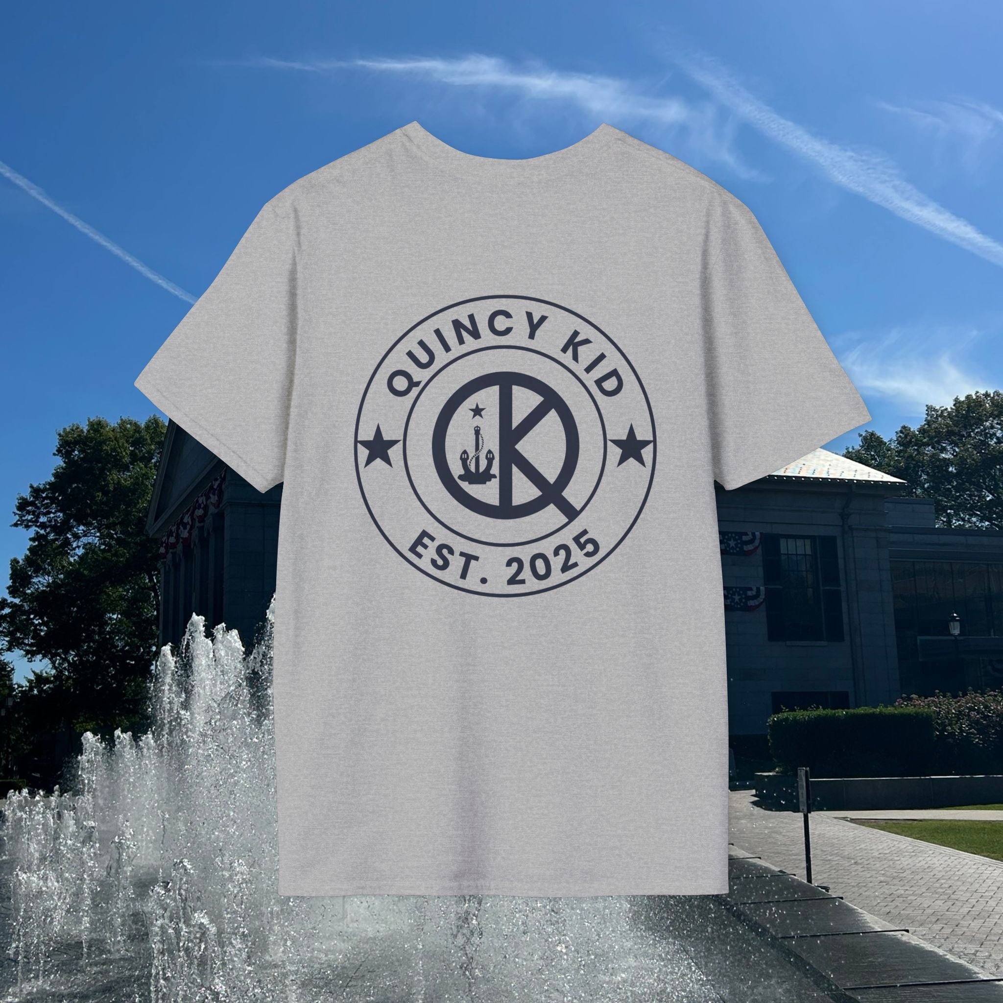 Quincy Kid Emblem T-Shirt- Navy