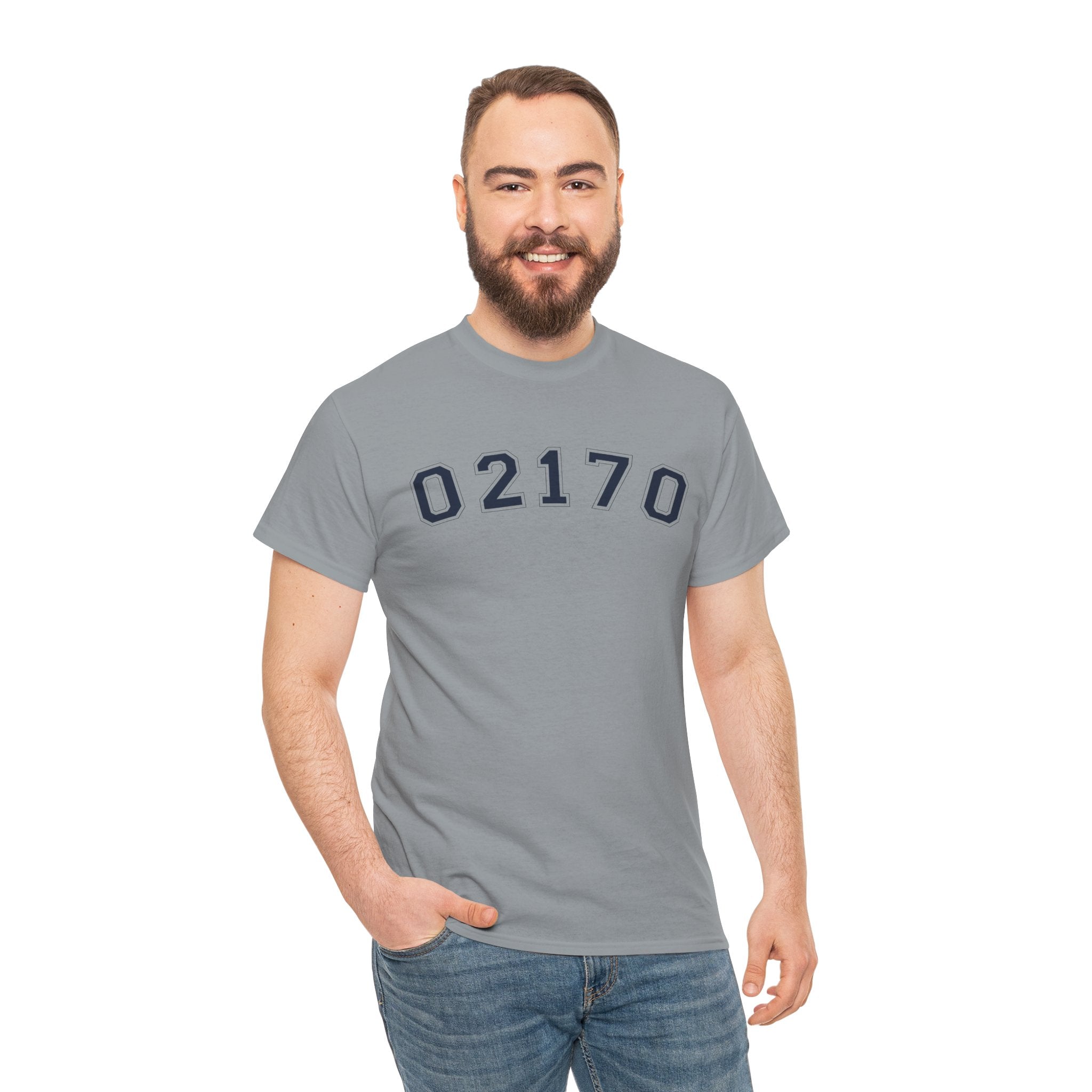 02170- Quincy Zip Code T-shirt Navy Text