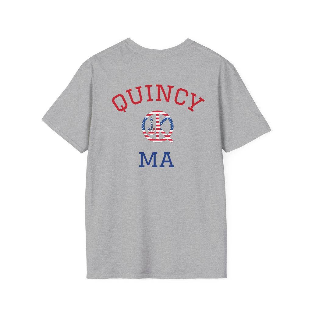 Quincy MA- Back Red, White and Blue Text