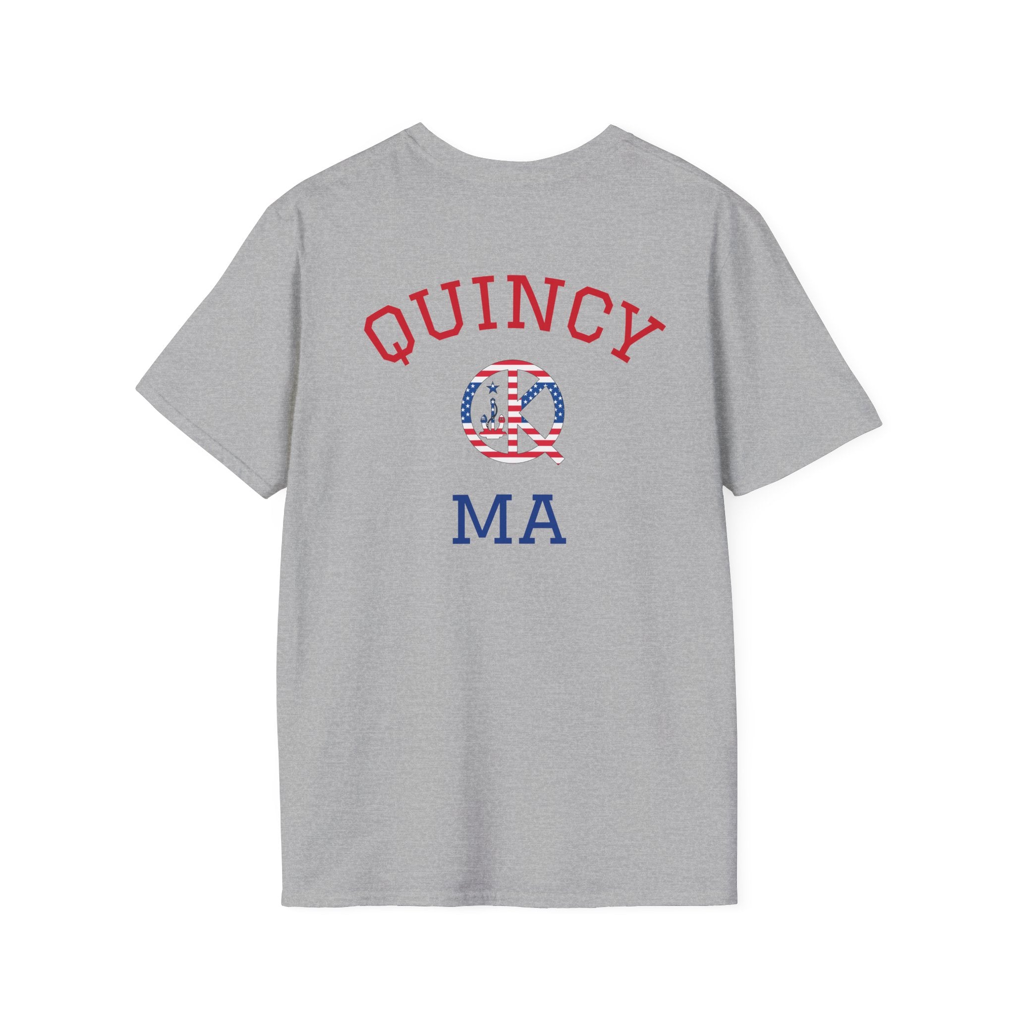 Quincy MA- Back Red, White and Blue Text