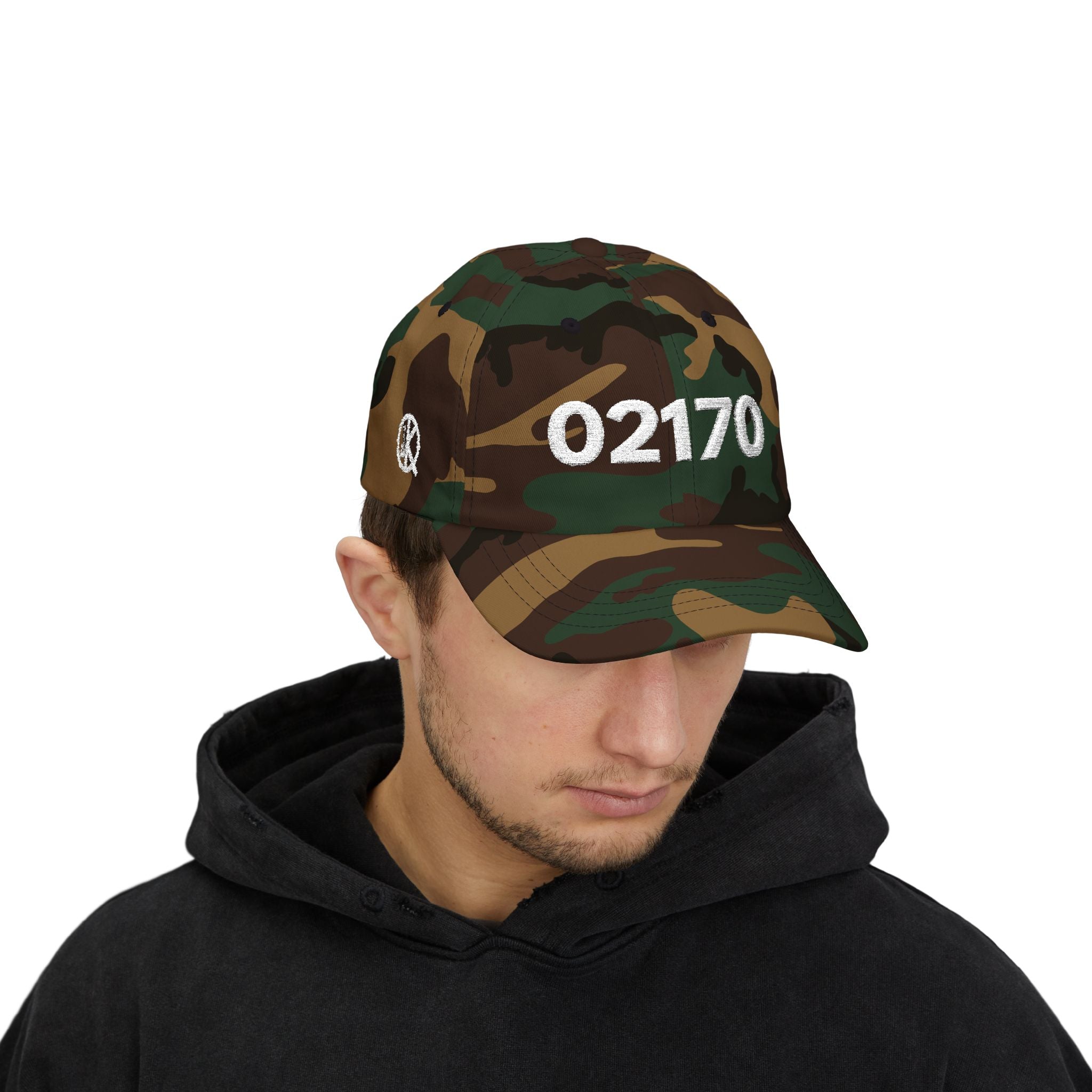 02170 Classic Dad Cap — White Logo Baseball Hat