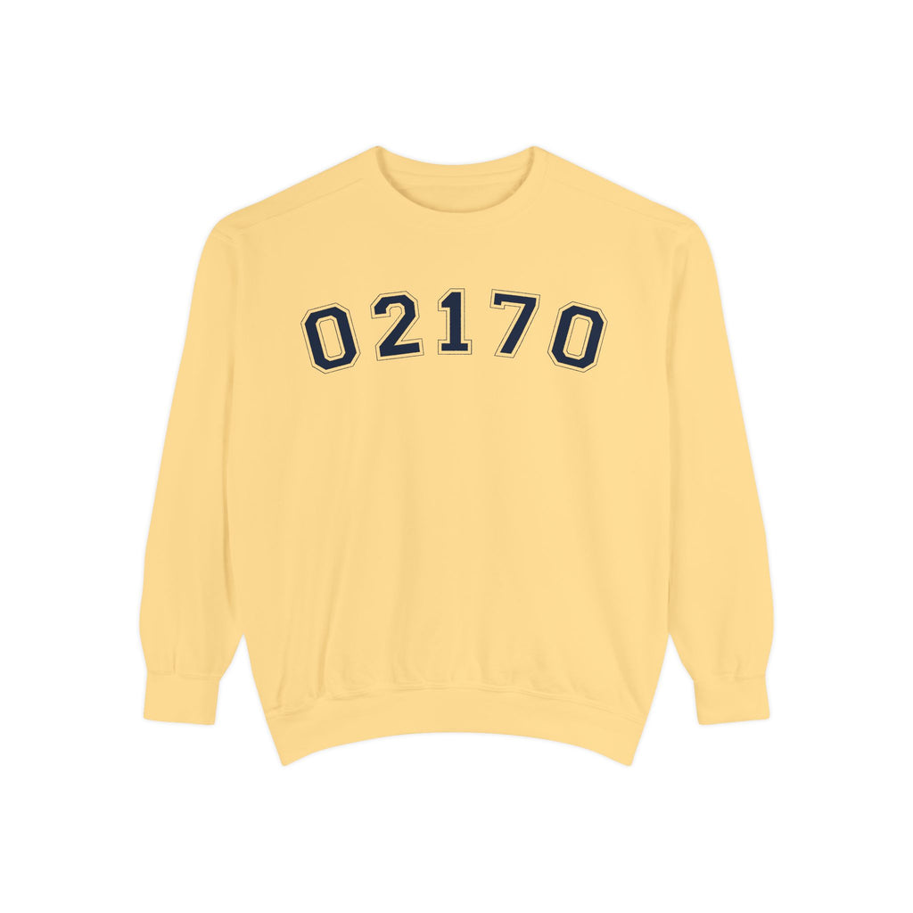 02170- Quincy Zip Code Sweatshirt Navy Text