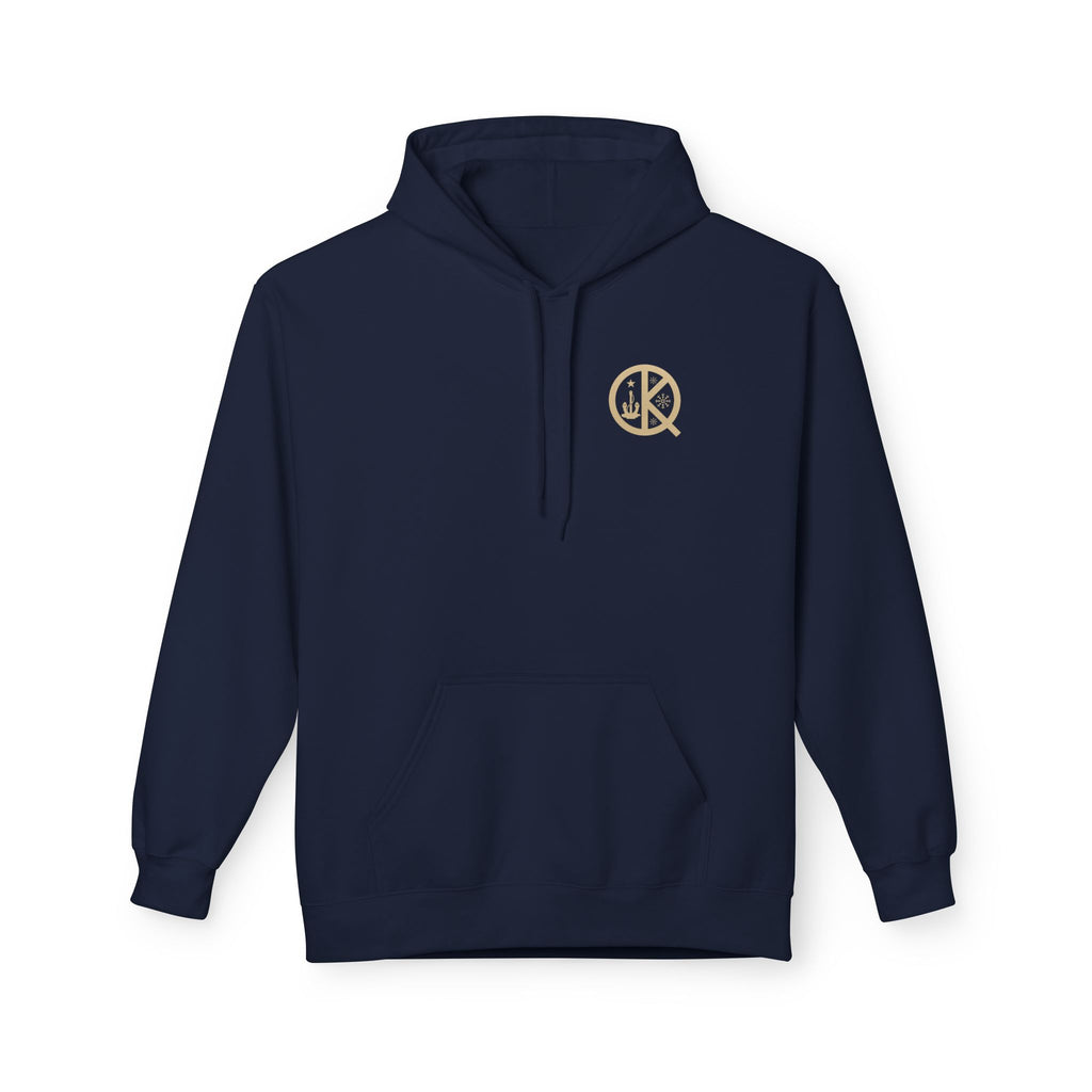 North Quincy Red Line Holiday Softstyle Hoodie- White Logo