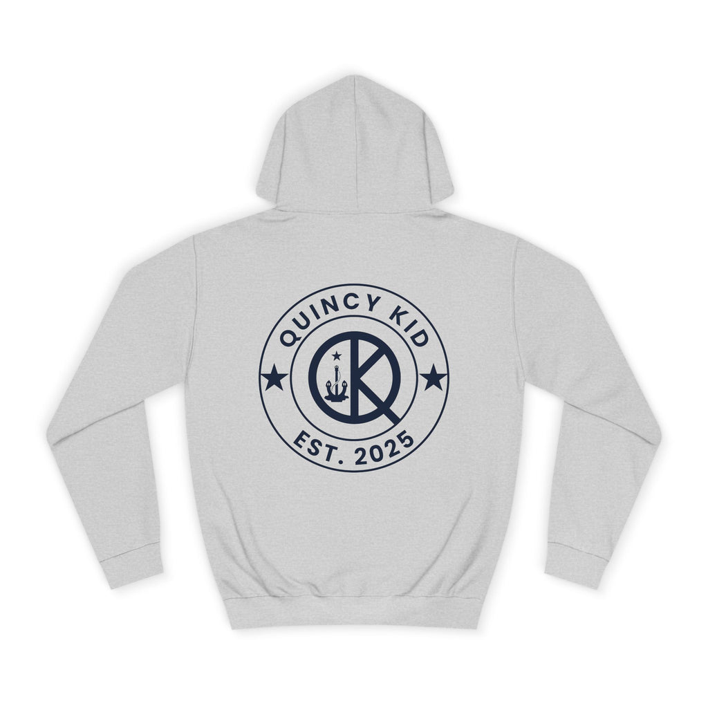 Quincy Kid Hoodie with Emblem- Navy