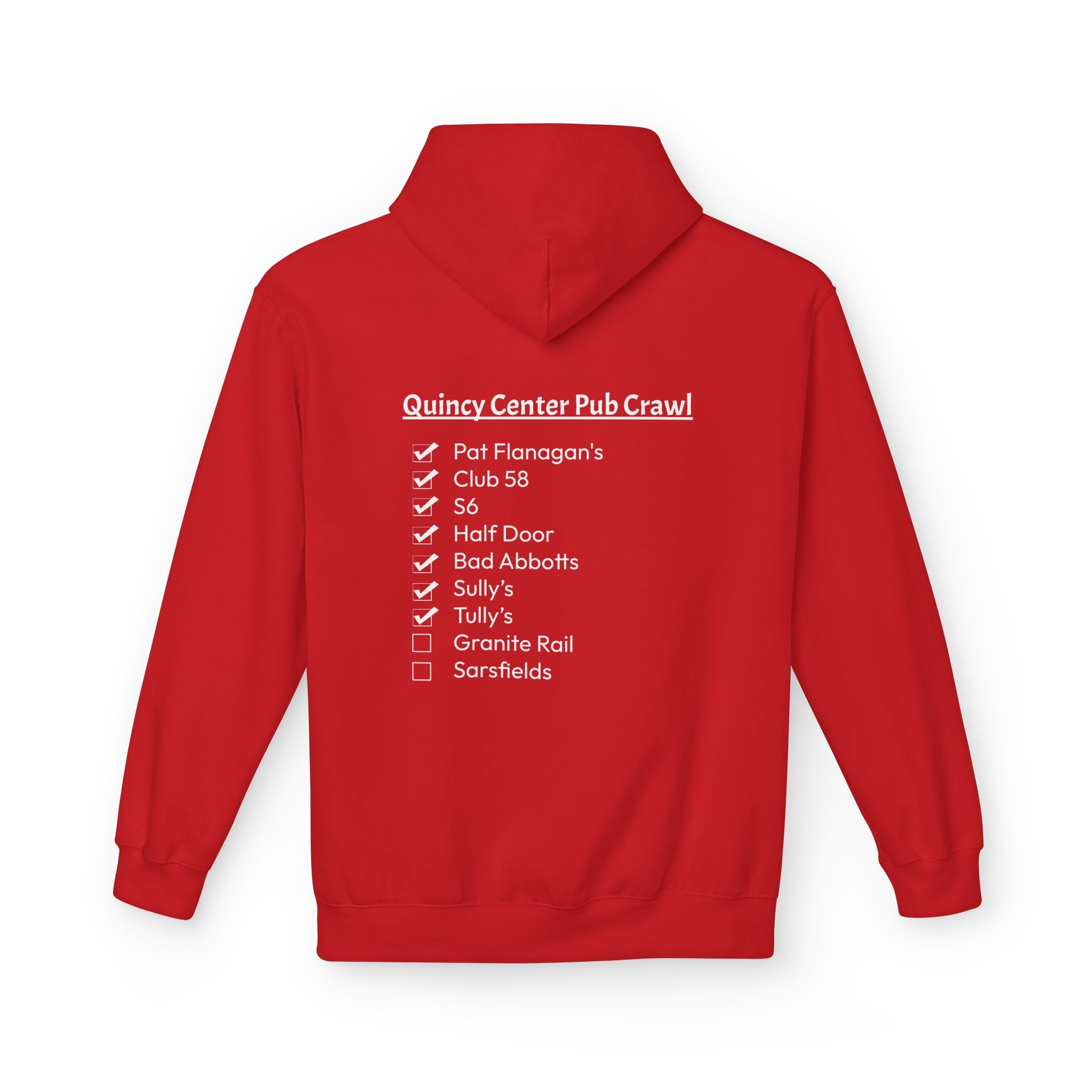Quincy Center Pub Crawl Throwback Hoodie