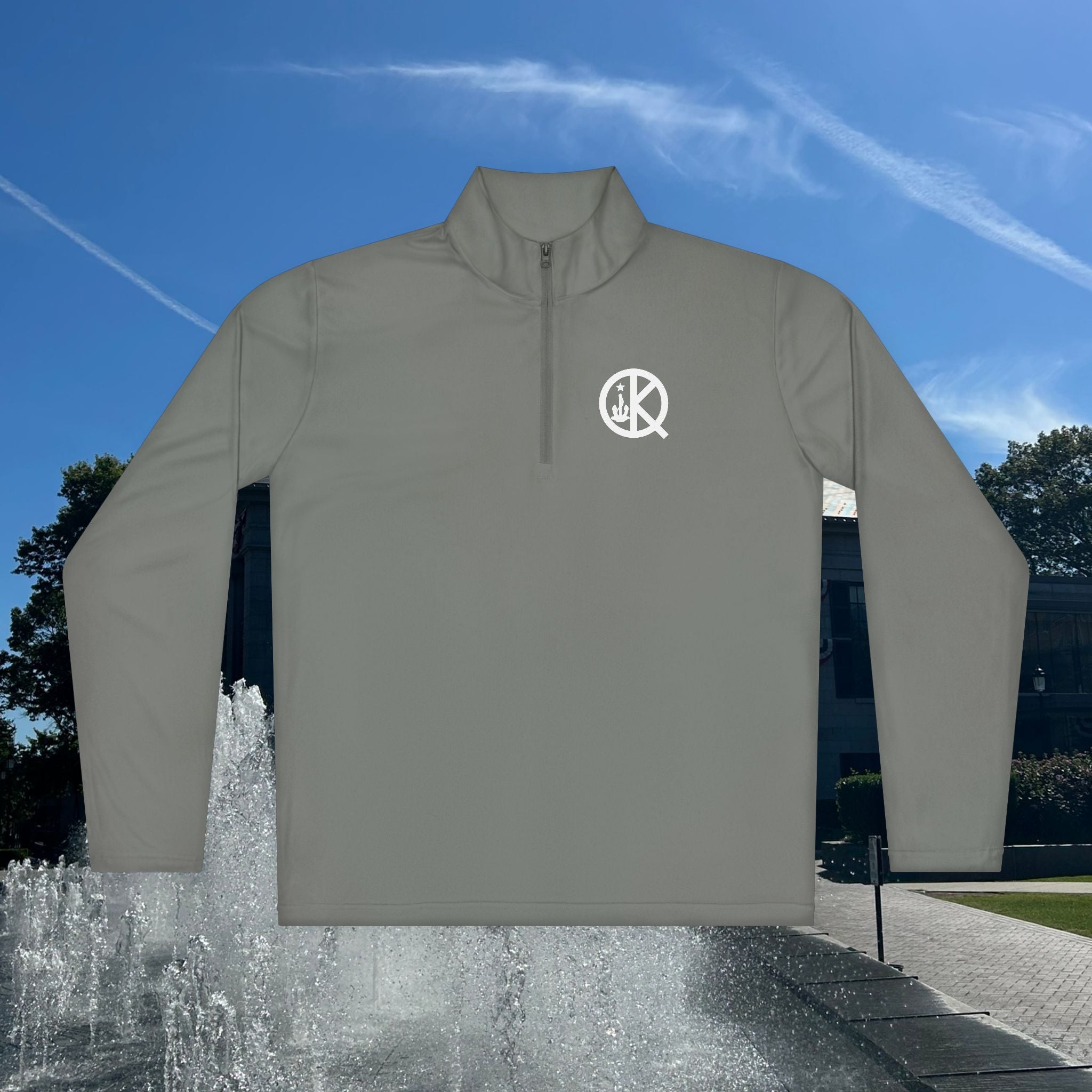 Quincy Kid- Quarter Zip White Logo