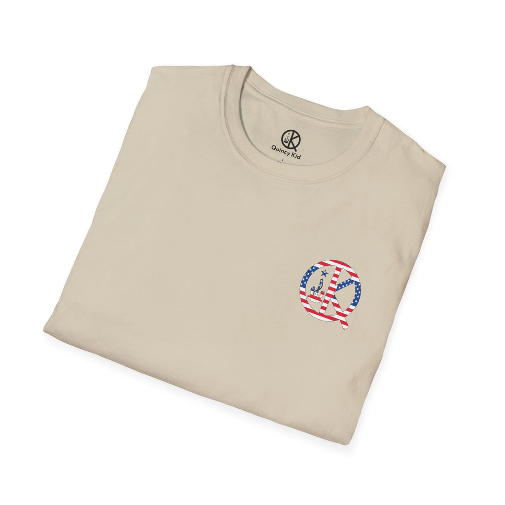 Quincy Kid Flag Logo- Flag Day T-Shirt