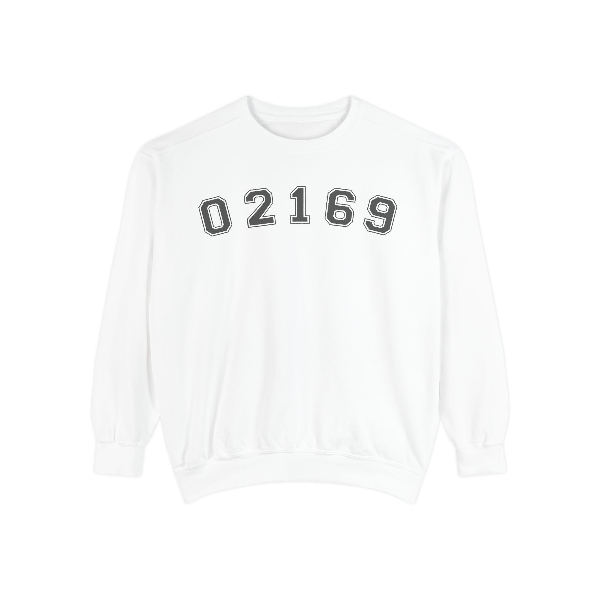 02169- Quincy Zip Code Sweatshirt Grey Text