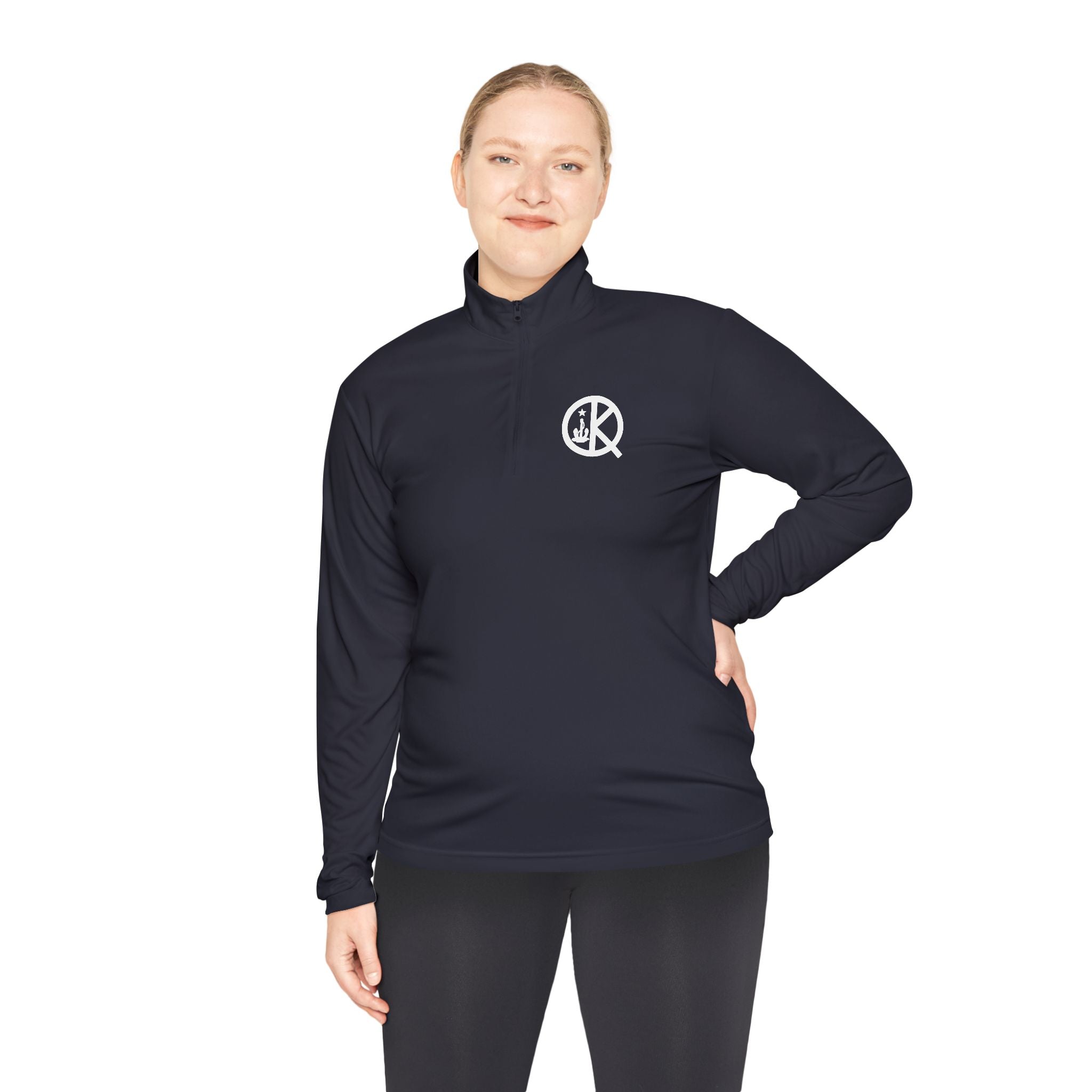Quincy Kid- Quarter Zip White Logo