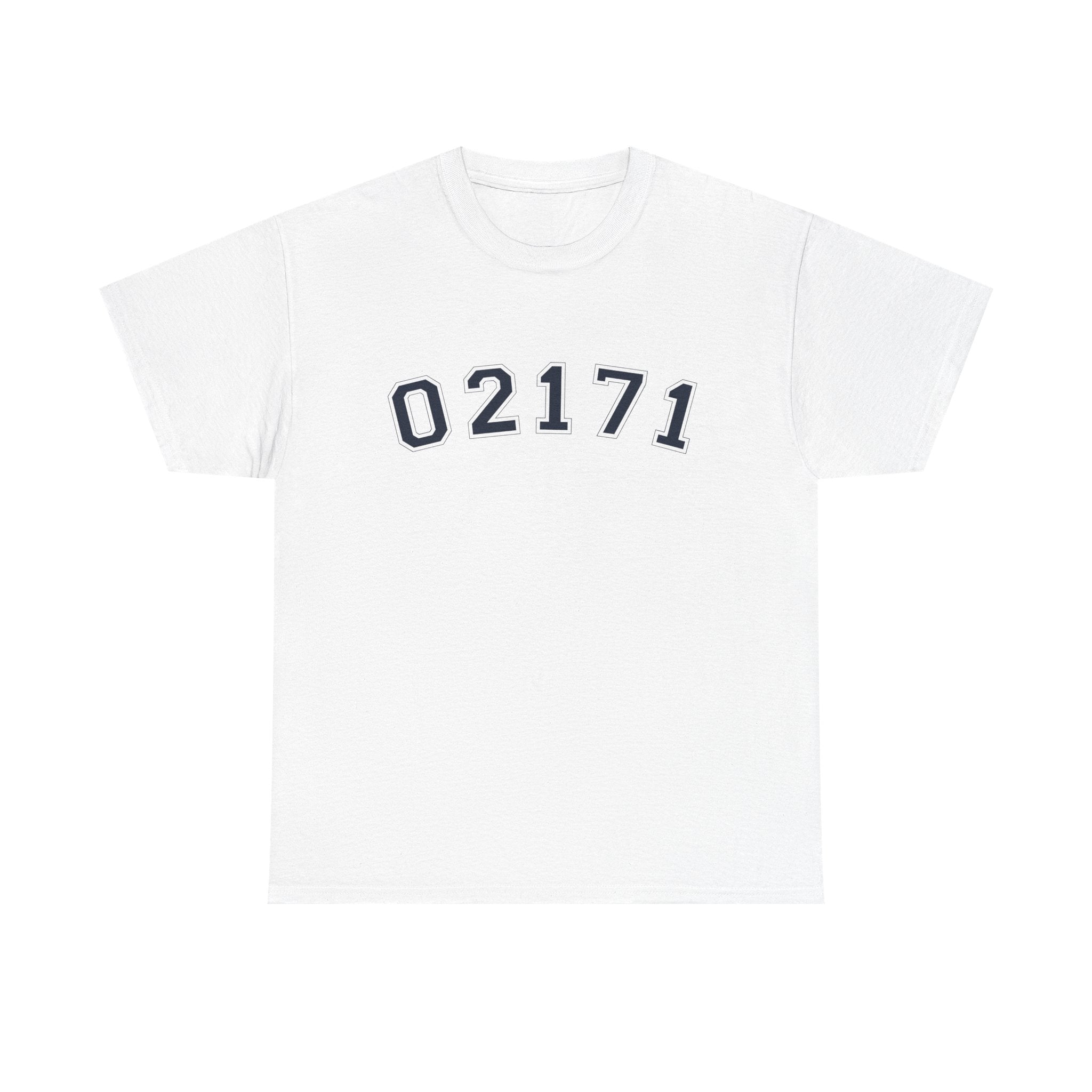 02171- Quincy Zip Code T-shirt Navy Text