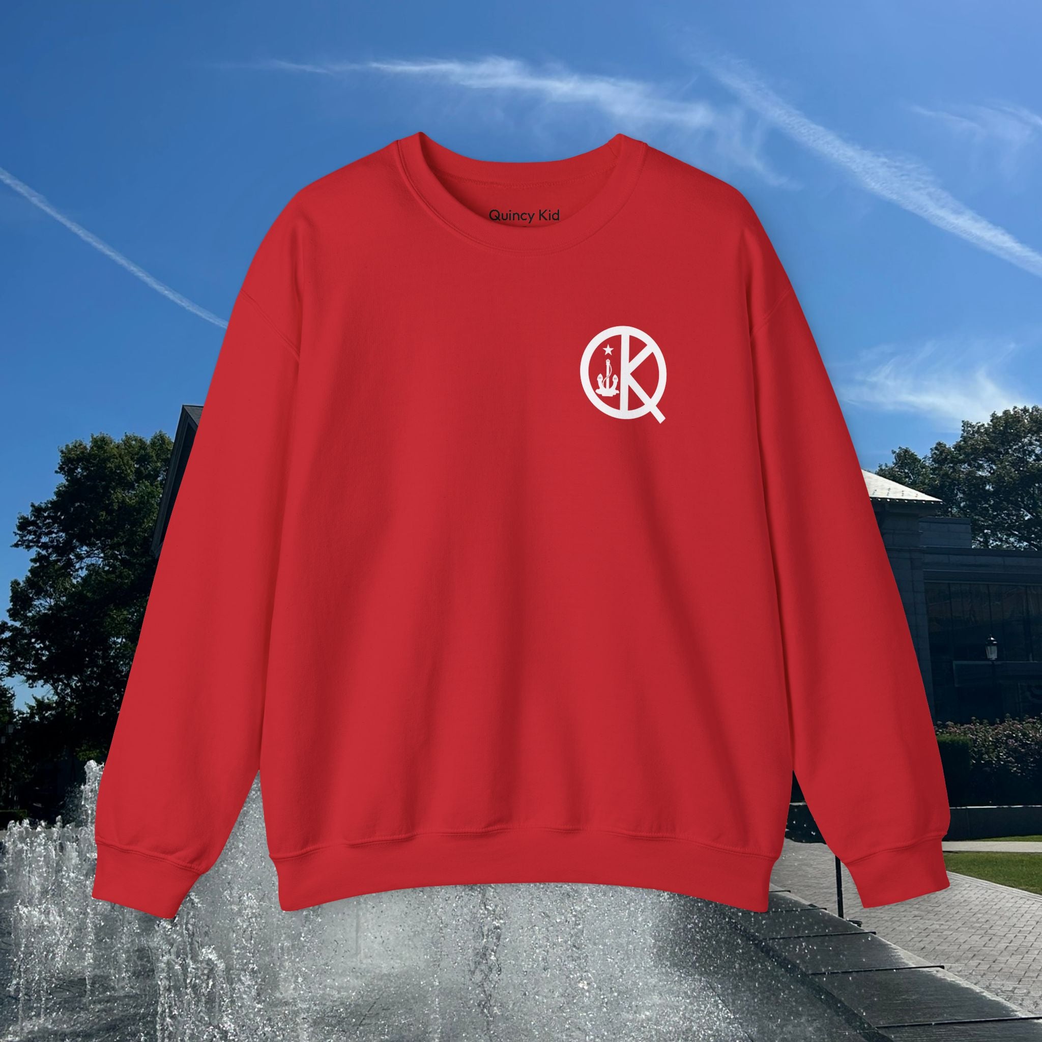 Quincy Kid Crewneck Sweatshirt With White Emblem