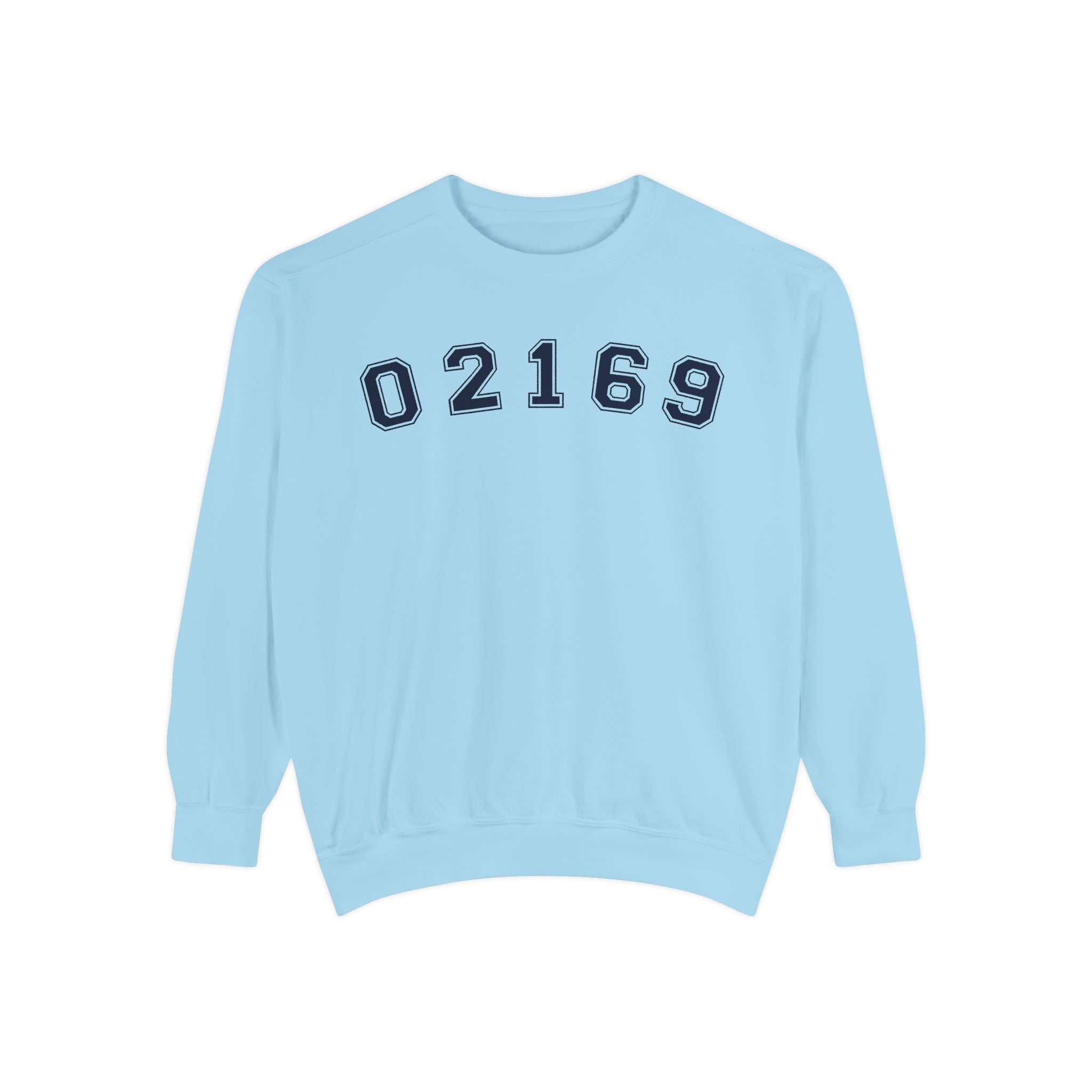 02169- Quincy Zip Code Sweatshirt Navy Text