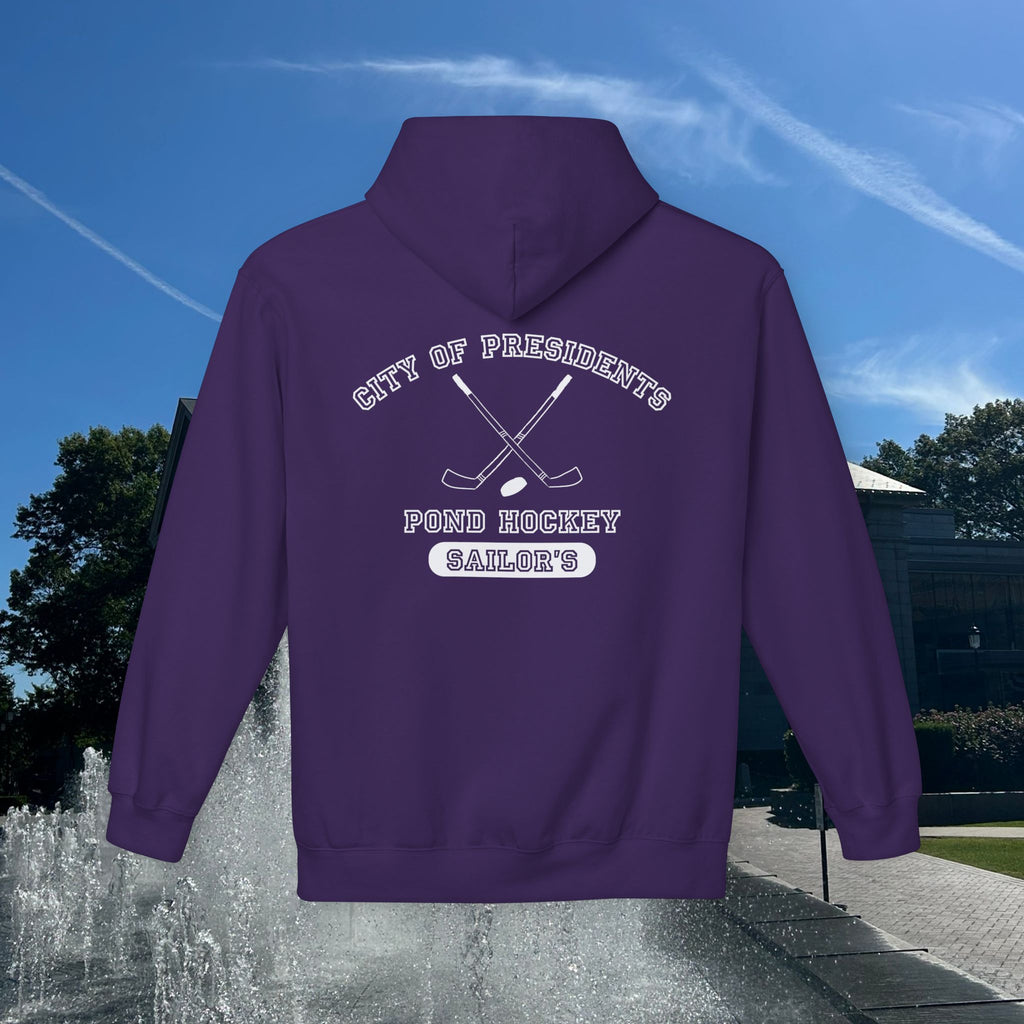 Sailor's Pond Hockey Softstyle Hoodie White Text