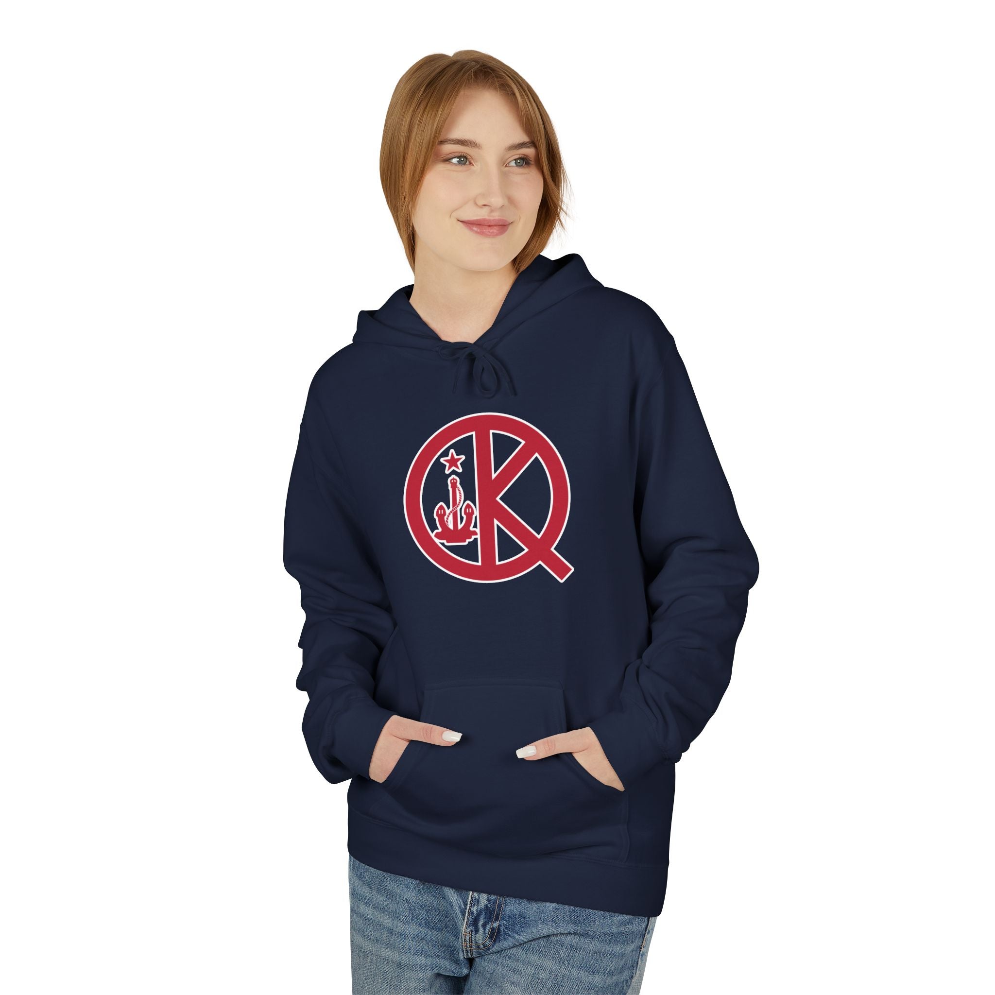 Quincy Kid- Front Red and Blue Logo Softstyle Hoodie