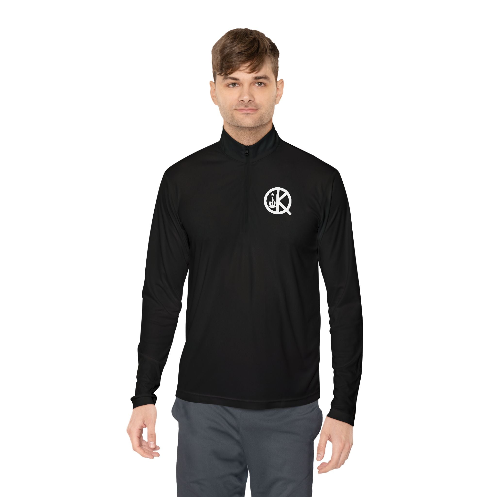 Quincy Kid- Quarter Zip White Logo