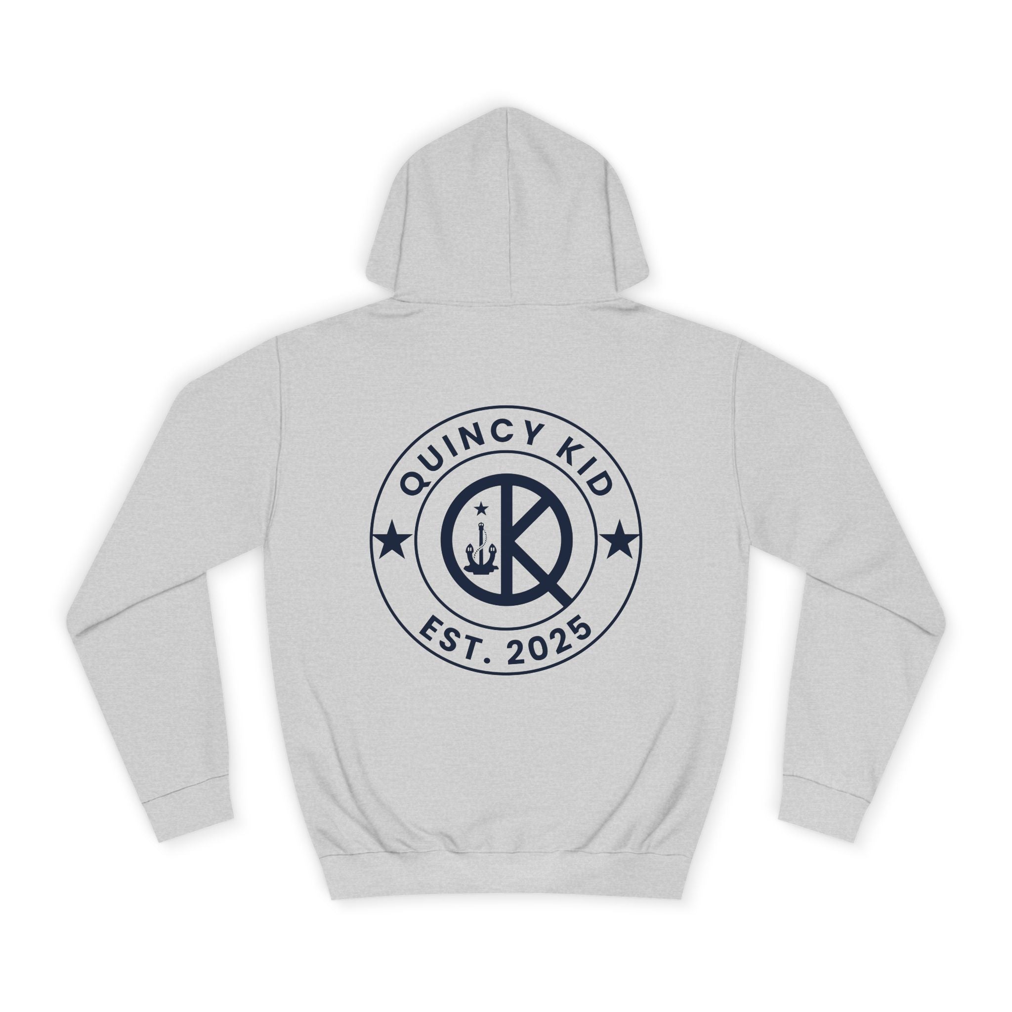 Quincy Kid Hoodie with Emblem- Navy