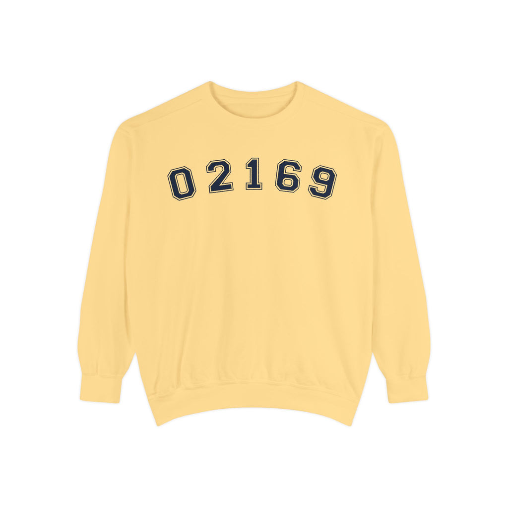 02169- Quincy Zip Code Sweatshirt Navy Text