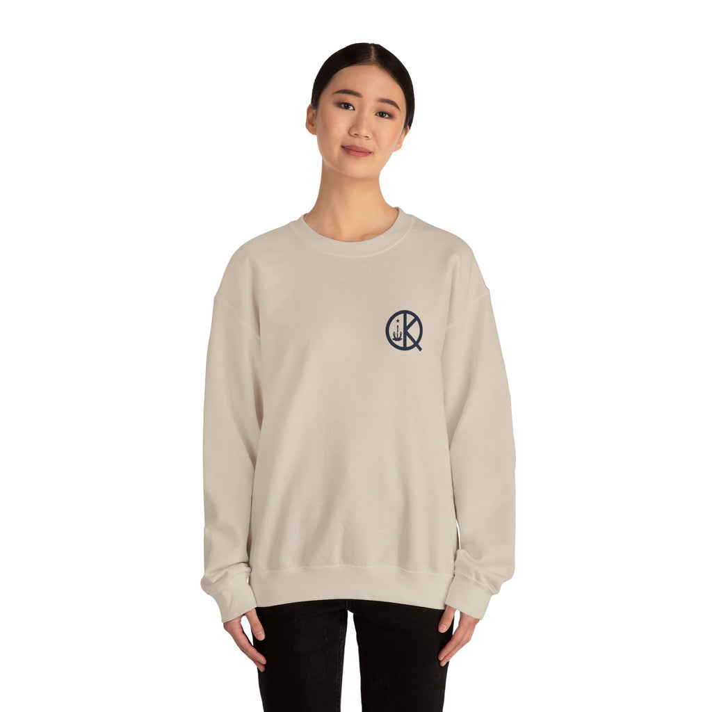 Quincy Kid Crewneck Sweatshirt With Navy Emblem