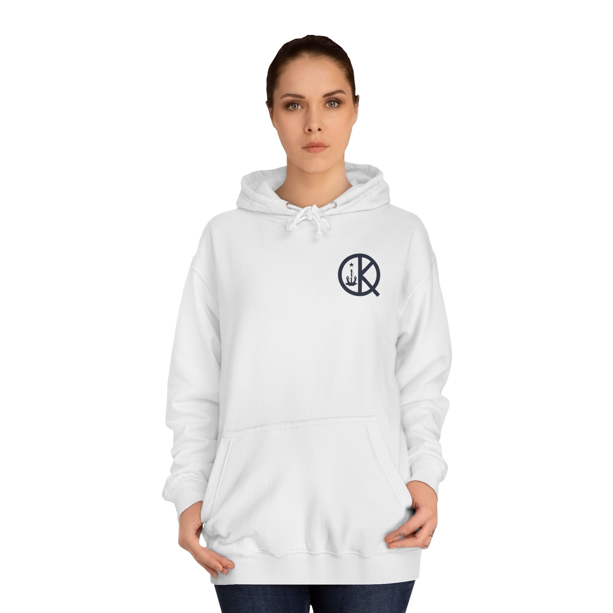 Quincy Kid Hoodie with Emblem- Navy